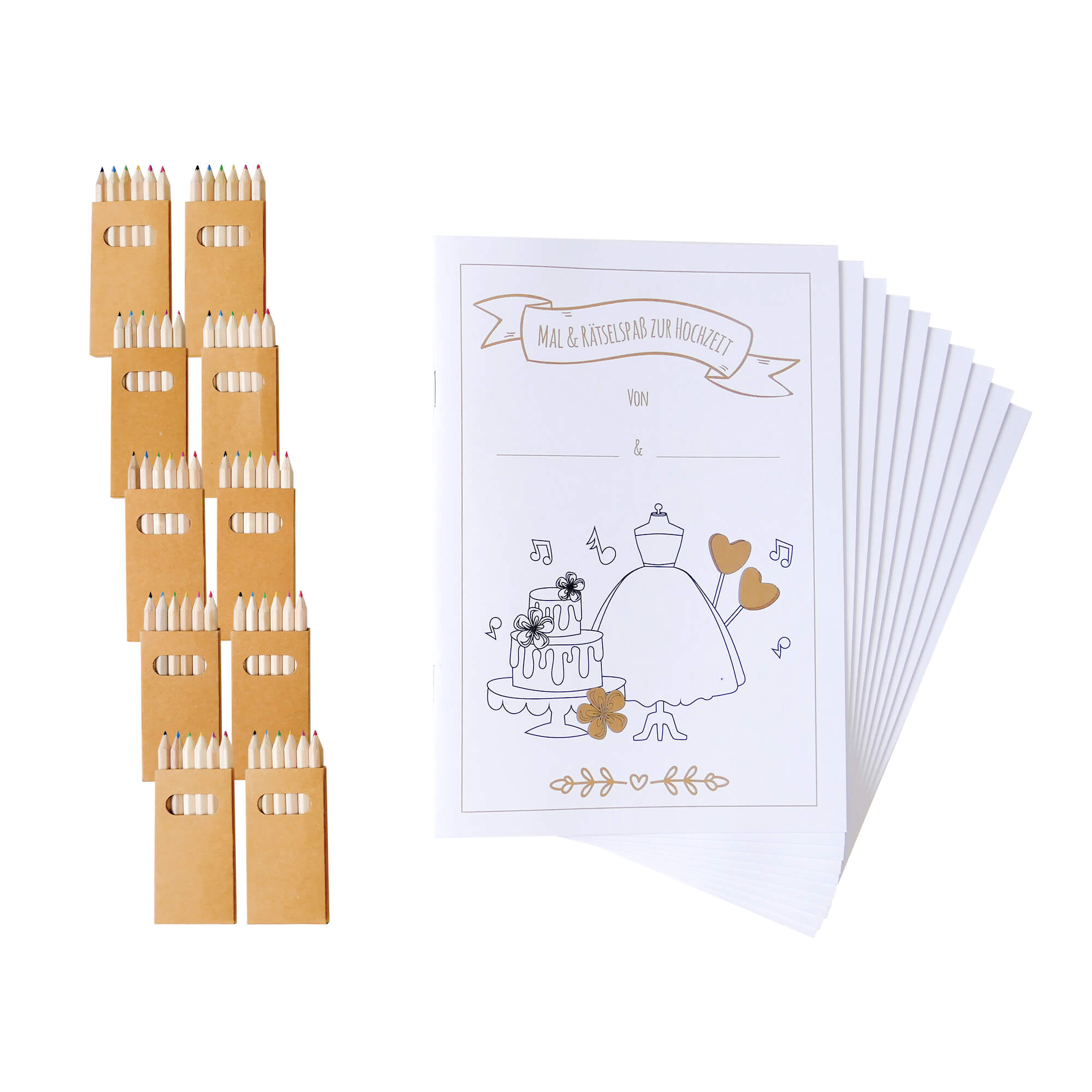 10er Set Hochzeitsmalbuch für Kinder Jeka - malmichmunt.com