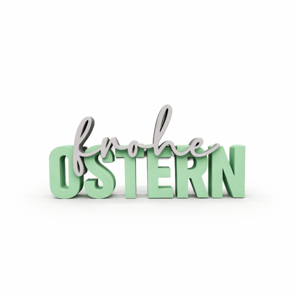 3D Drucker Schriftzug „Frohe Ostern" Mint - Grau Jeka - malmichmunt.com