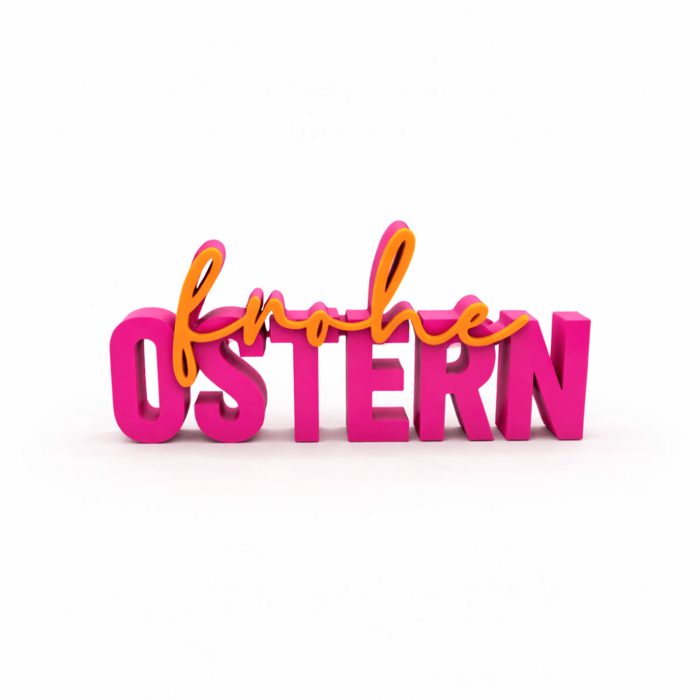 3D Drucker Schriftzug „Frohe Ostern" Pink - Orange Jeka - malmichmunt.com