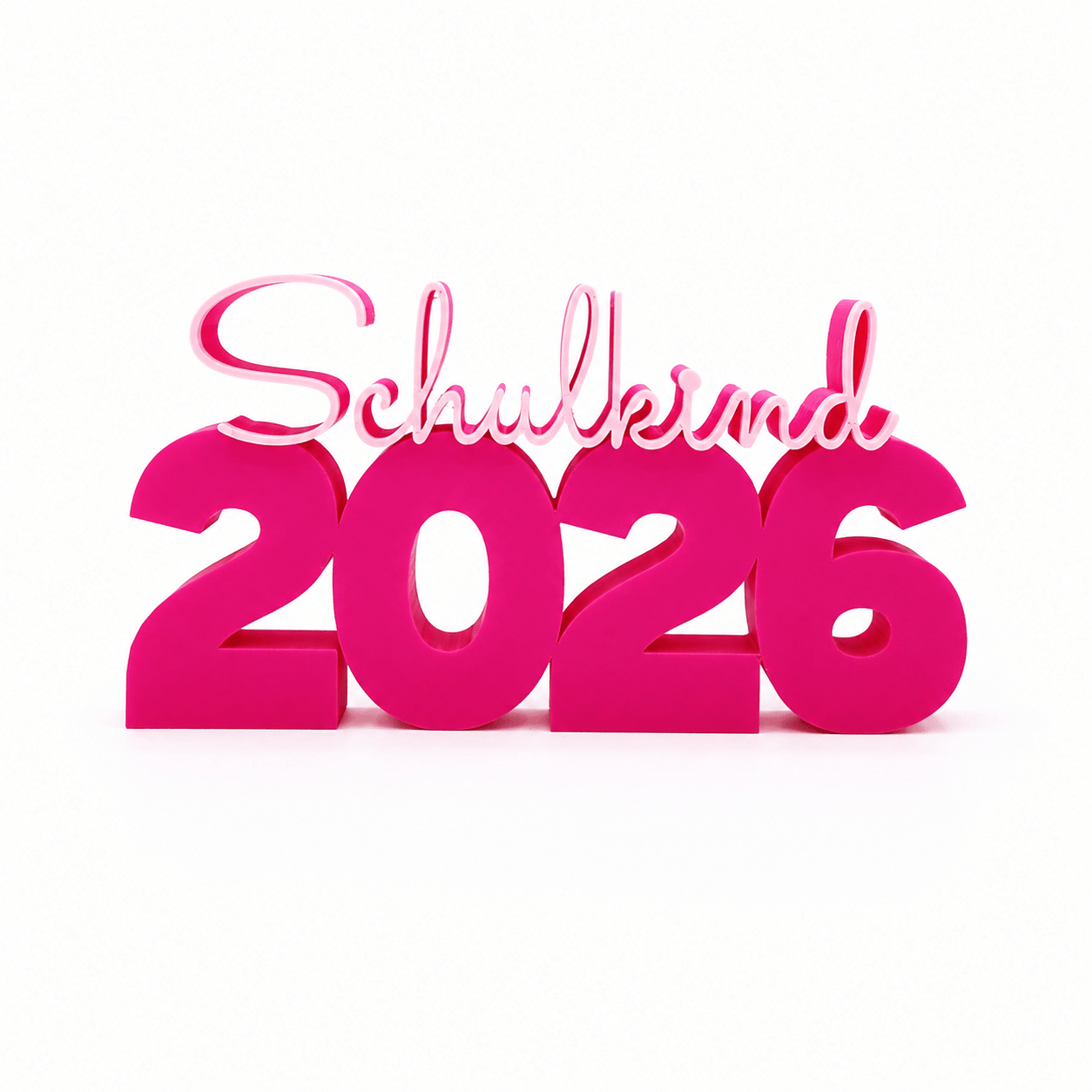 3D Drucker Schriftzug "Schulkind 2026" Pink Jeka - malmichmunt.com