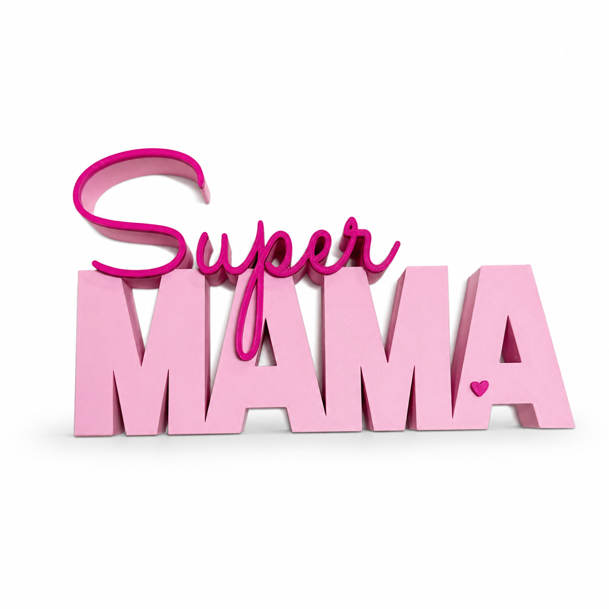 3D Drucker Schriftzug "Super Mama" Rosa - Pink Jeka - malmichmunt.com
