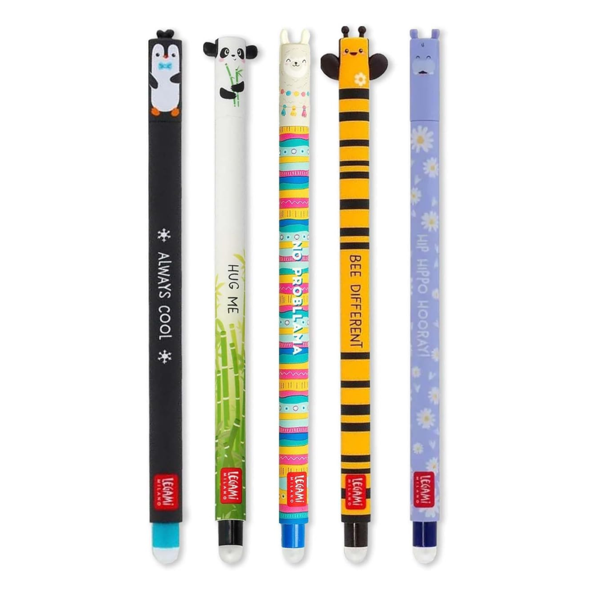 5er Set Legami Gelstifte (Pinguin, Panda, Lama, Biene und Nilpferd) Legami - malmichmunt.com