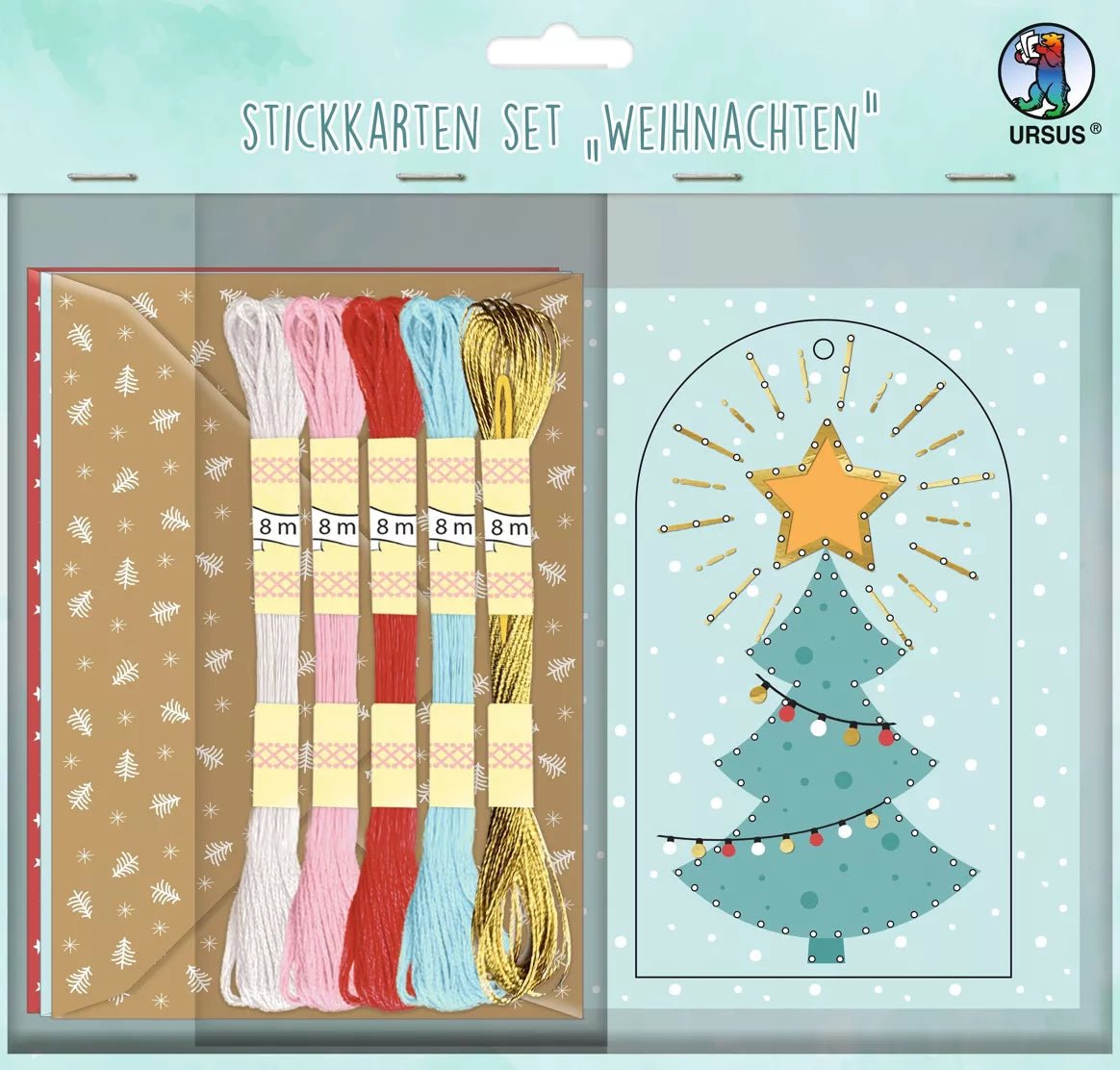 8 Stickkarten inkl. Umschläge - Weihnachten Ursus - malmichmunt.com