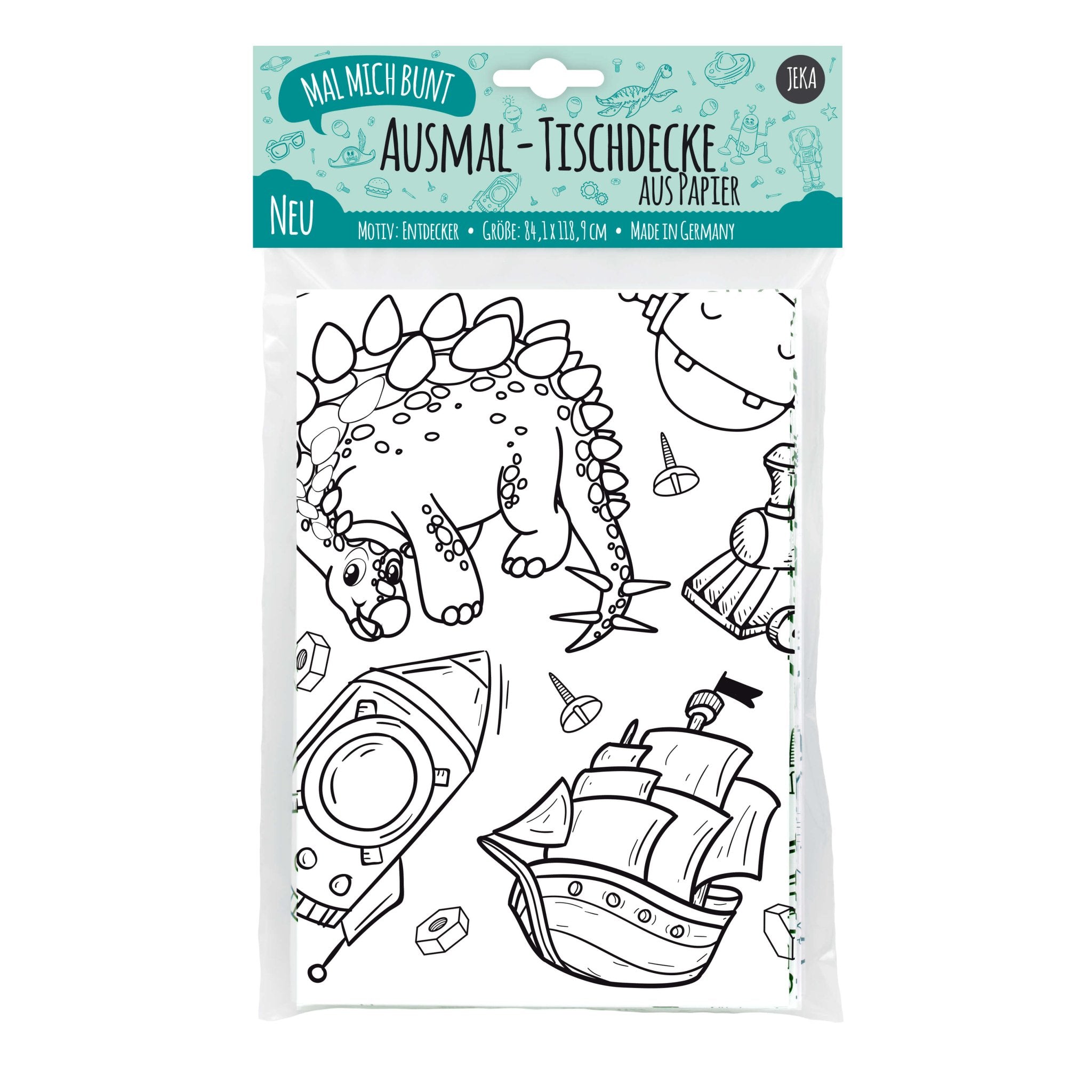 Ausmal - Tischdecke aus Papier "Entdecker" Jeka - malmichmunt.com