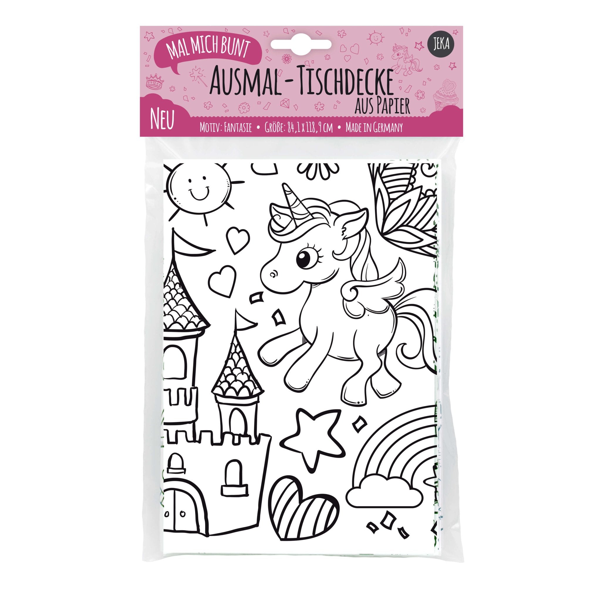 Ausmal - Tischdecke aus Papier "Fantasie" Jeka - malmichmunt.com