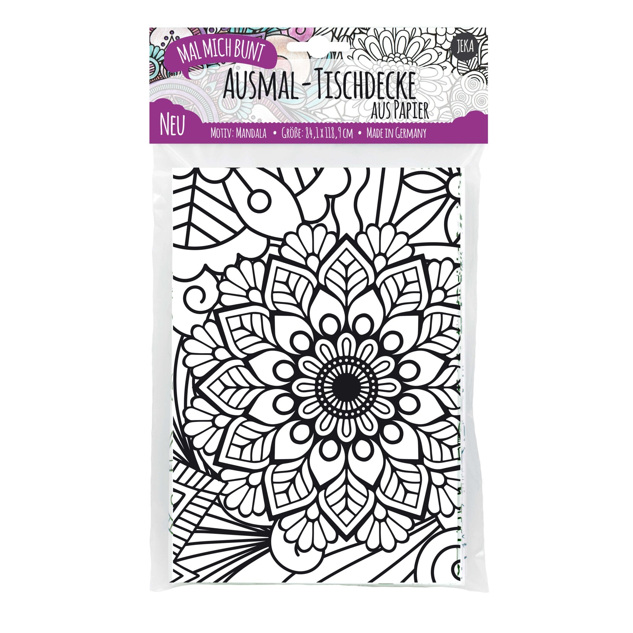 Ausmal - Tischdecke aus Papier "Mandala" Jeka - malmichmunt.com