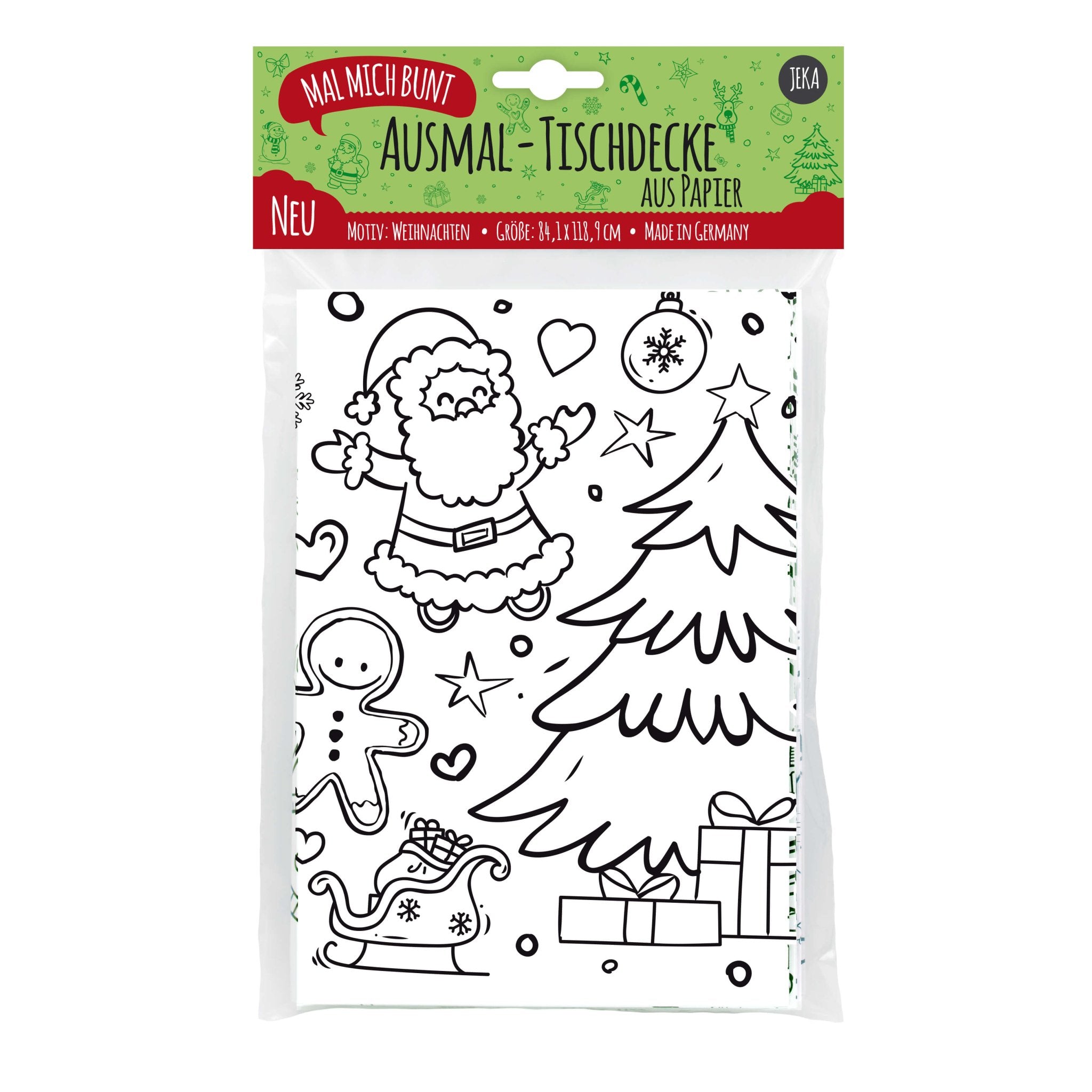 Ausmal - Tischdecke aus Papier "Weihnachten" Jeka - malmichmunt.com