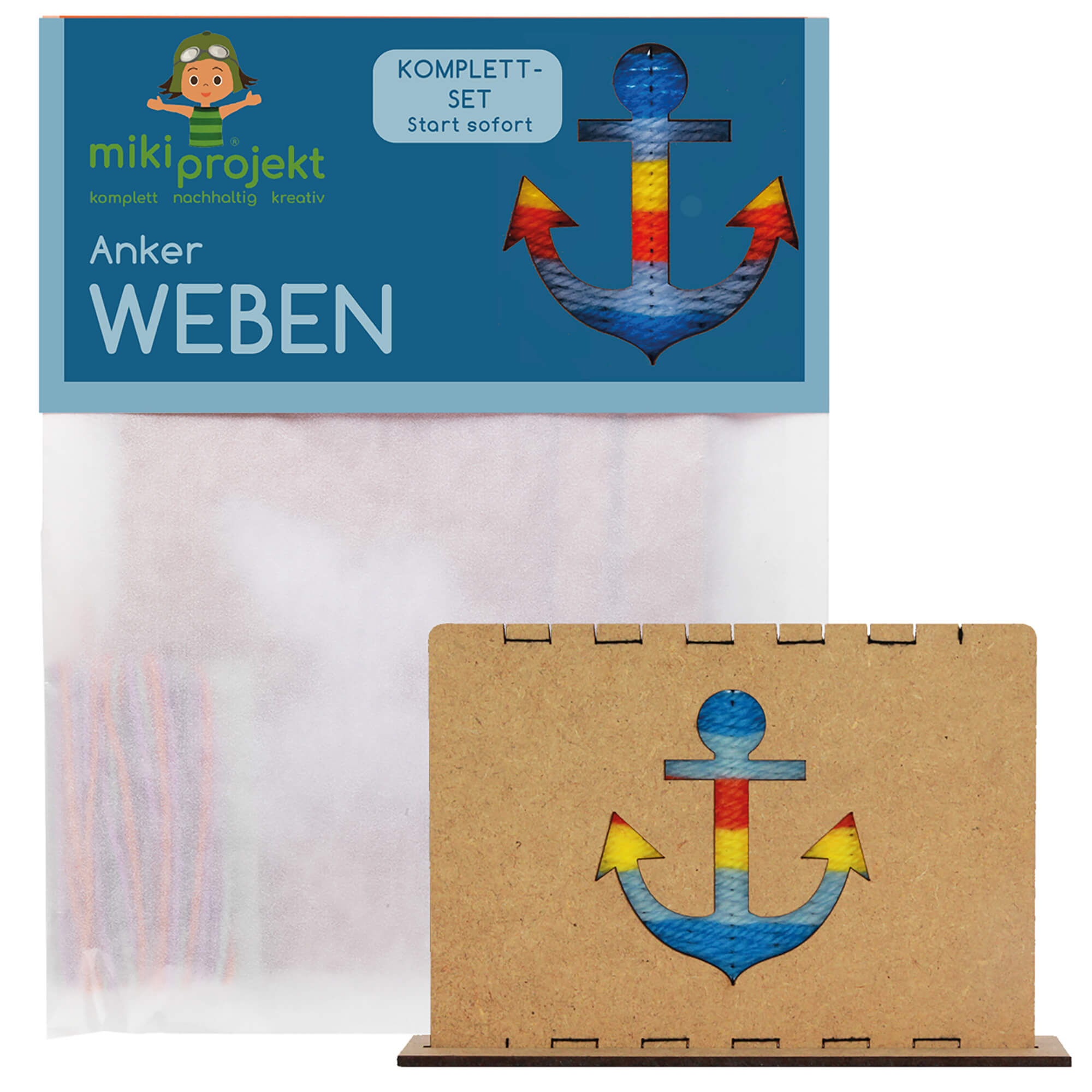 Bastelset Anker - Weben für Kinder Mikiprojekt - malmichmunt.com