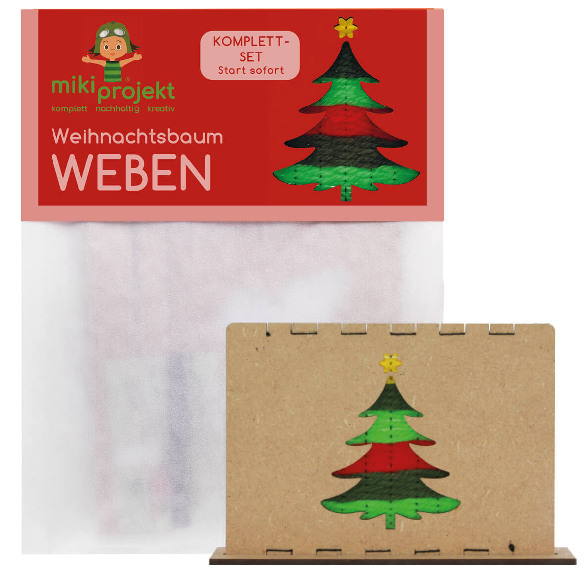 Bastelset Weihnachsbaum - Weben für Kinder Mikiprojekt - malmichmunt.com