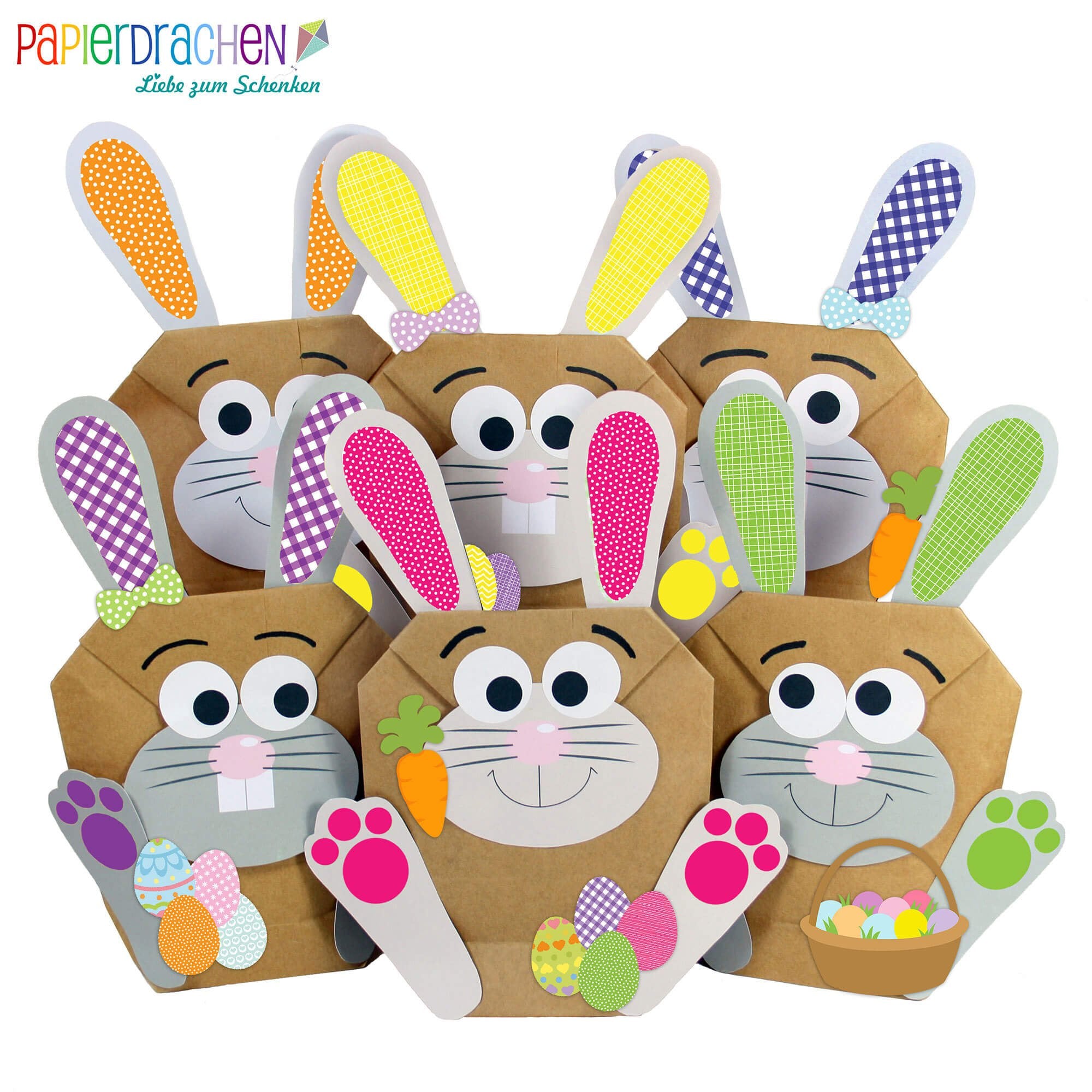 DIY Osterhasen zum Basteln Papierdrachen - malmichmunt.com