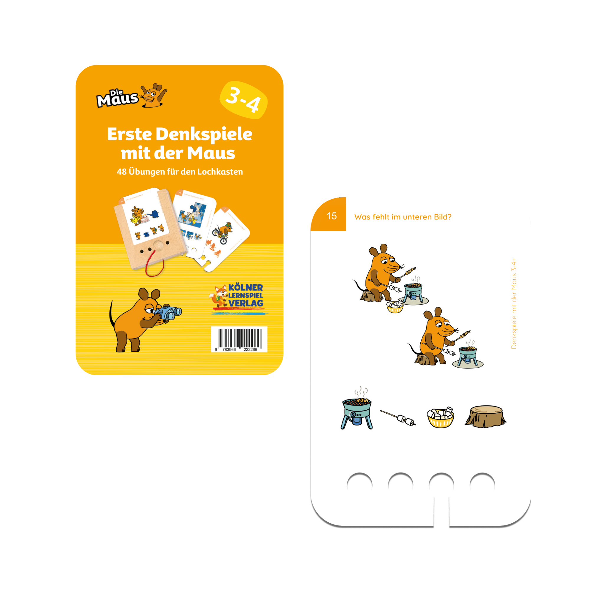 Erste Denkspiele mit der Maus 3 - 4+ - Übungen für den Lochkasten Lernspielverlag - malmichmunt.com