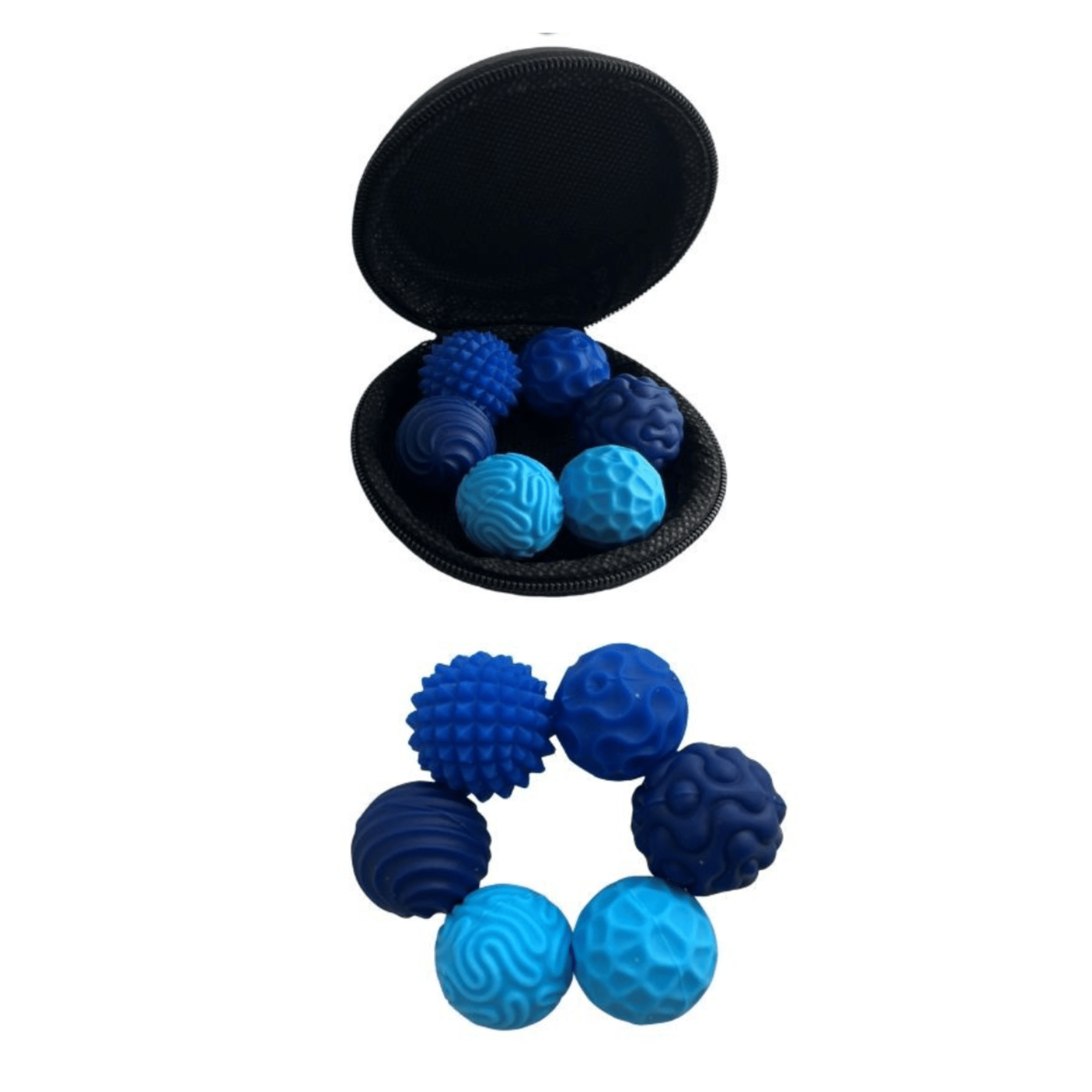 FidgNetics - 6 magnetische Antistress - Kugeln blau Funtrading - malmichmunt.com