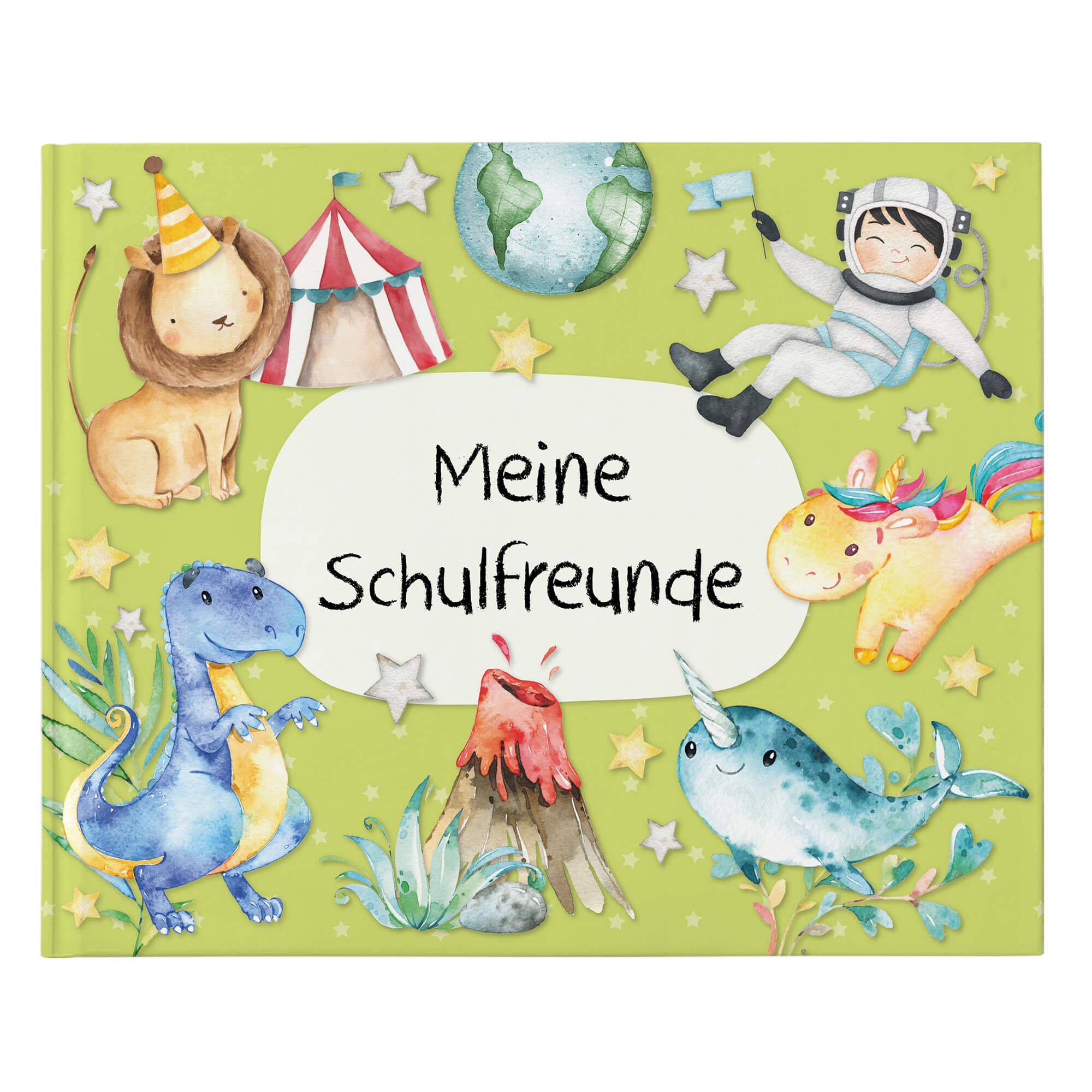 Freundebuch Schule - Grün Papierdrachen - malmichmunt.com