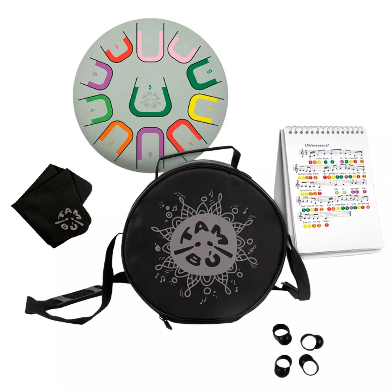 Große Zungentrommel Tambu Steel Drum - Earth Harmony (Green) JuegaConmigo - malmichmunt.com
