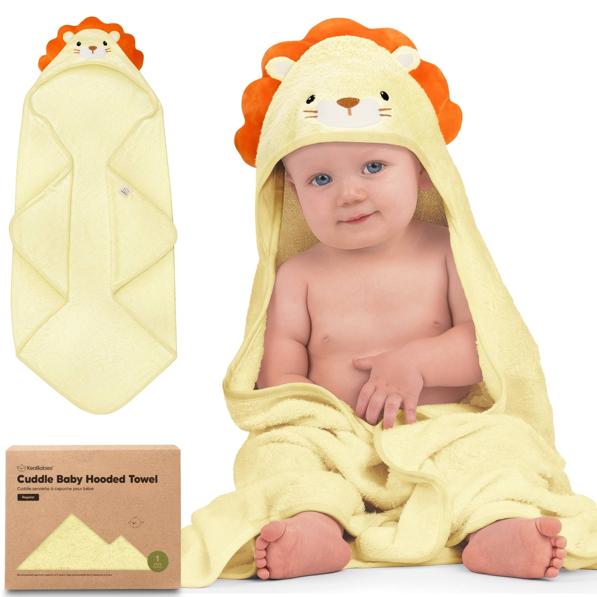 KeaBabies Cuddle Baby-Handtuch mit Kapuze: Löwe KeaBabies - malmichmunt.com