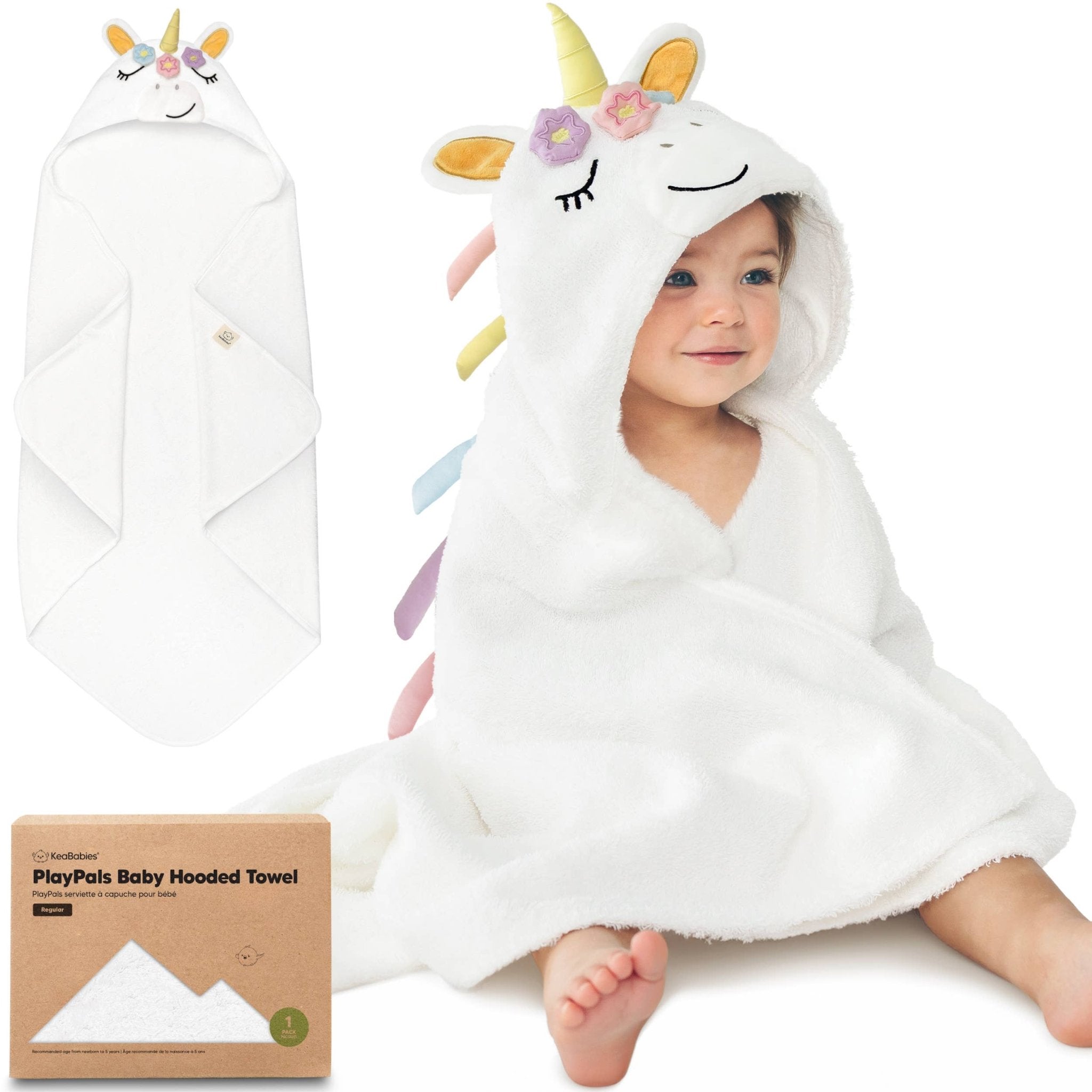 KeaBabies PlayPals Kapuzenhandtuch für Babys: Einhorn KeaBabies - malmichmunt.com