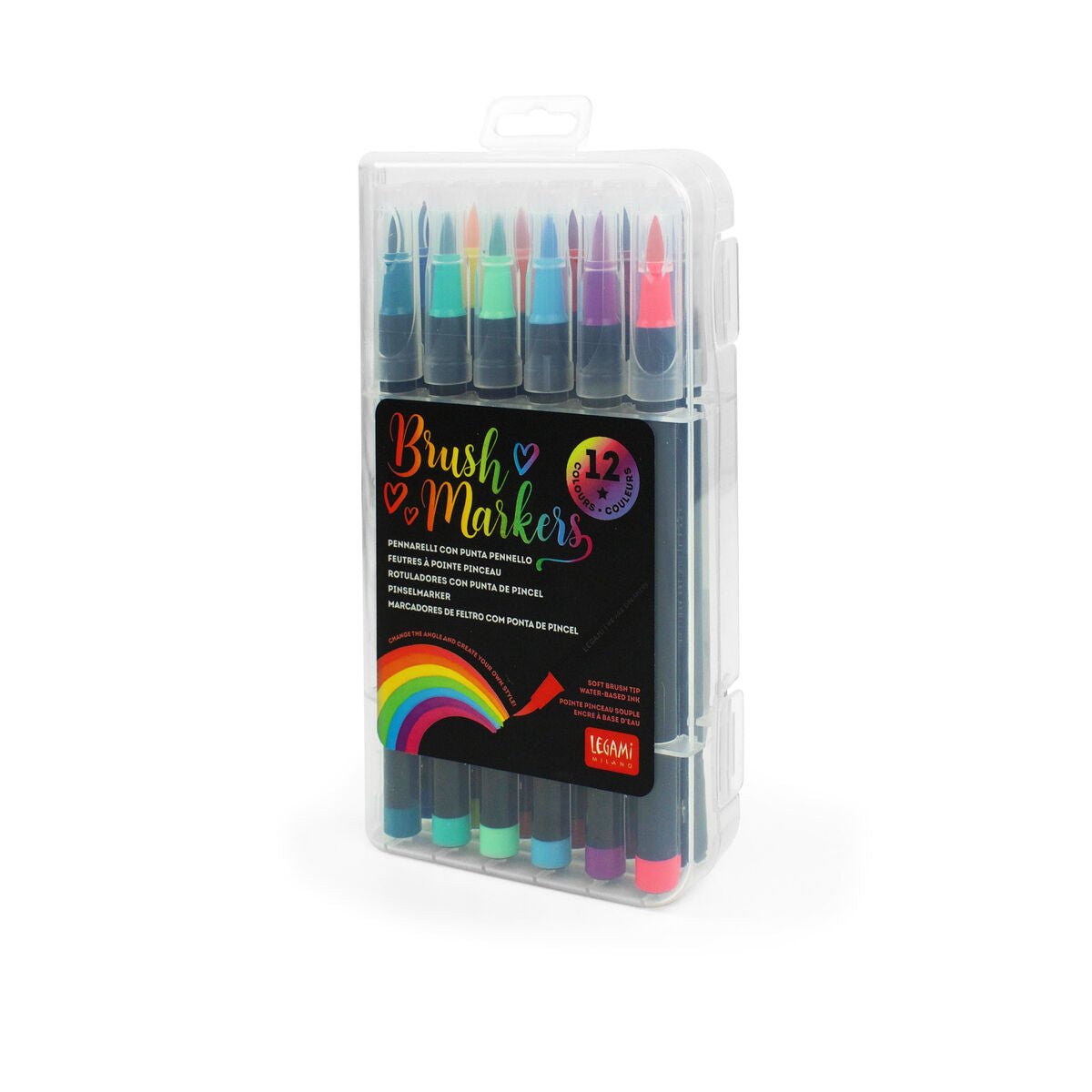 Legami 12 Filzstifte mit Pinselspitze - Bright Colours Legami - malmichmunt.com