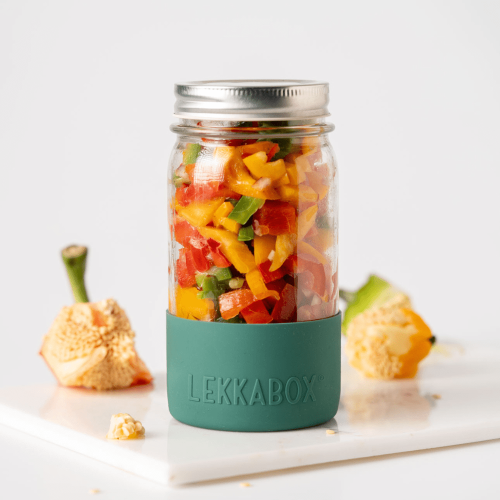 LEKKABOX® Meal Prep Glas mit Bumper, 500ml - Forest Lekkabox - malmichmunt.com