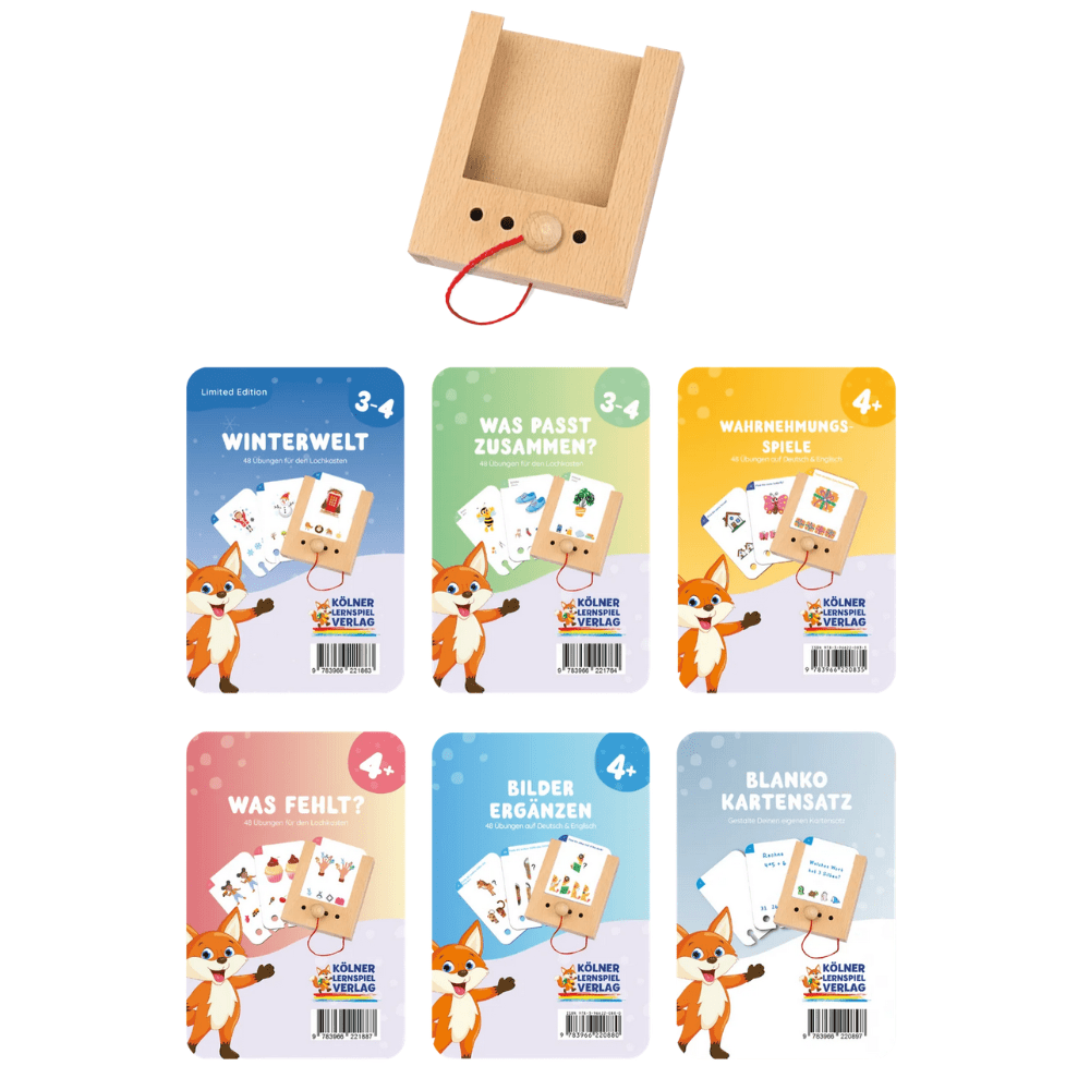 Lochkasten Starterset 3 - 4 Jahre mit 6 Kartensätzen Lernspielverlag - malmichmunt.com