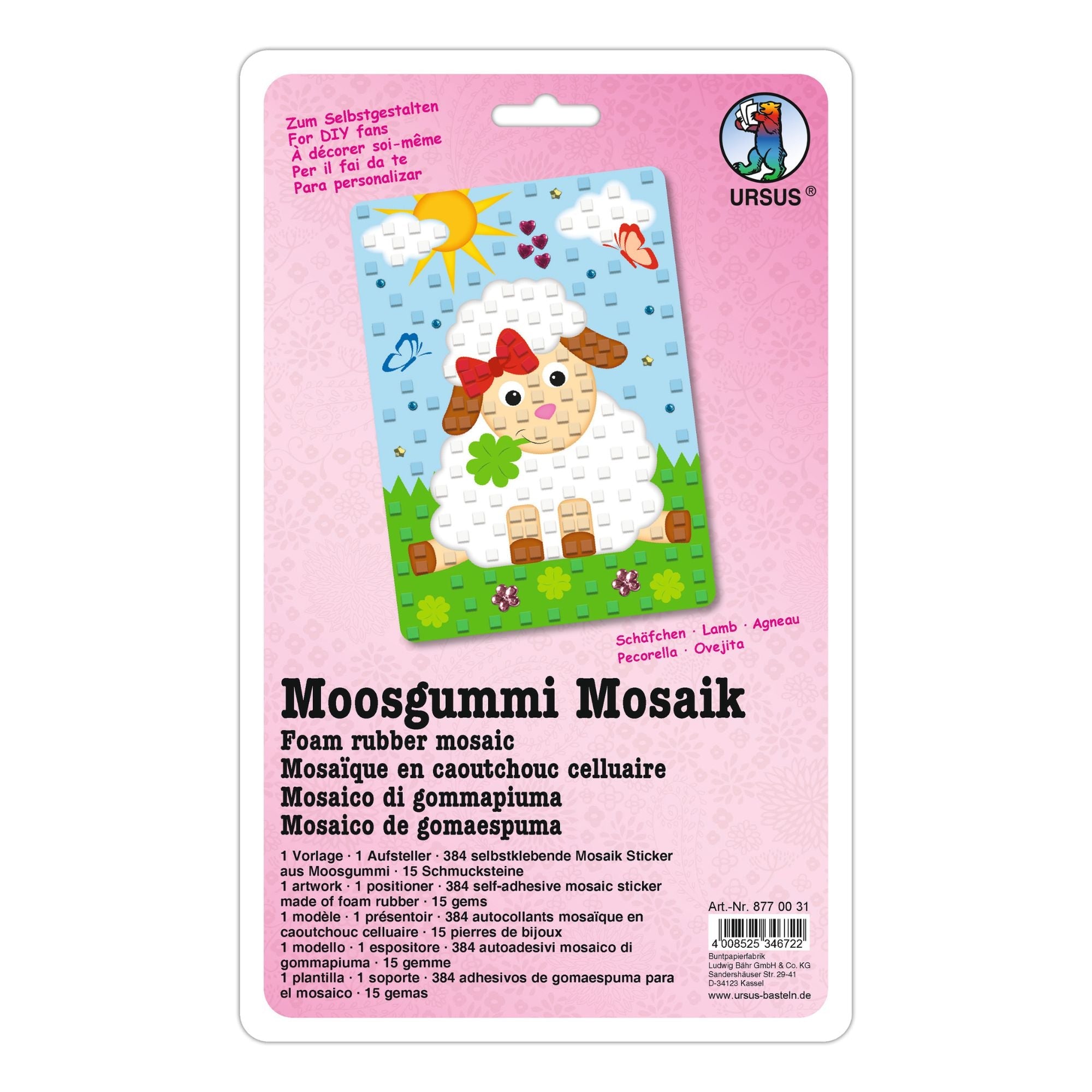 Moosgummi Mosaik "Schäfchen" Ursus - malmichmunt.com