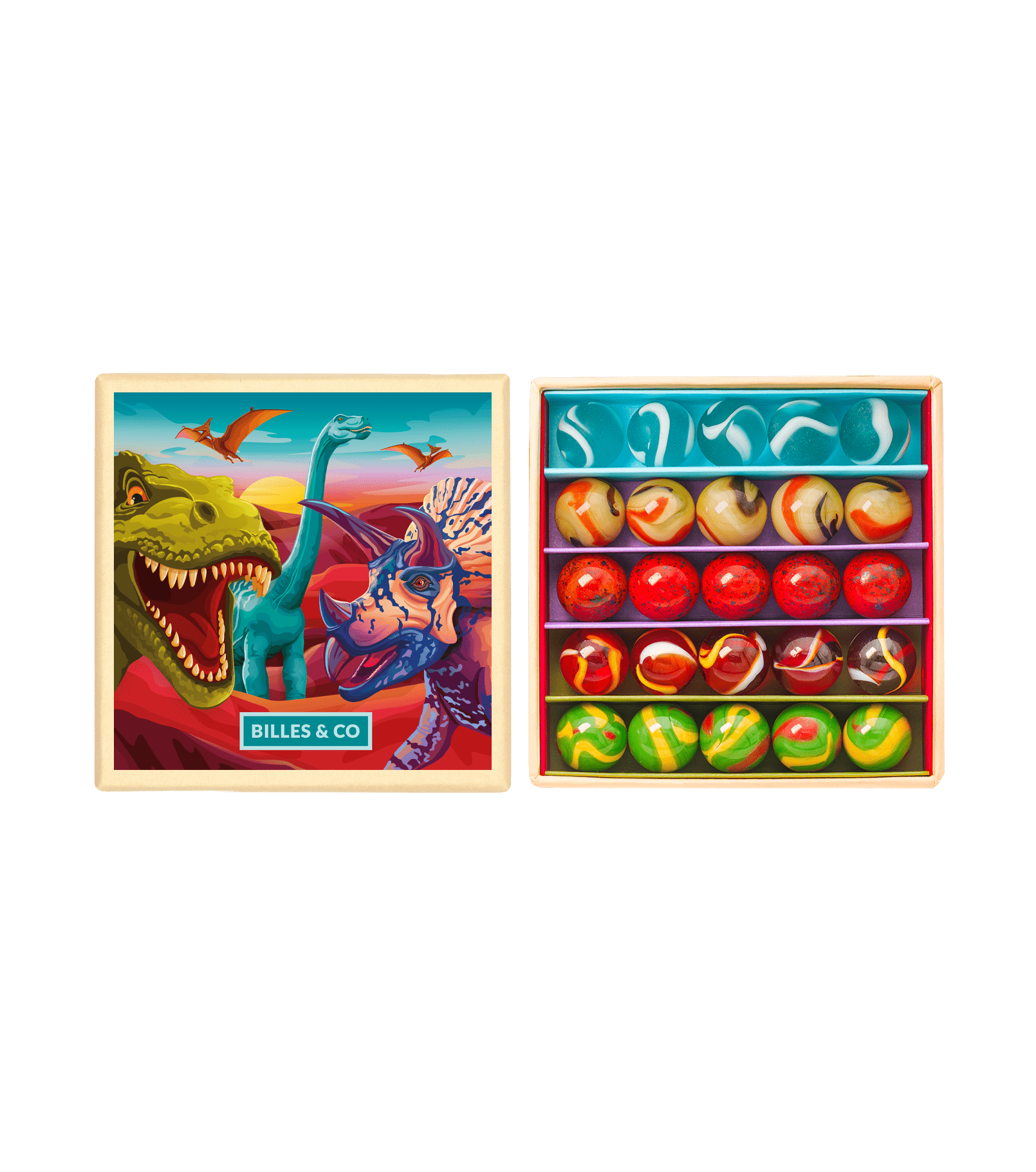 Murmeln Mini - Box Dinosaurier Billes & Co - malmichmunt.com