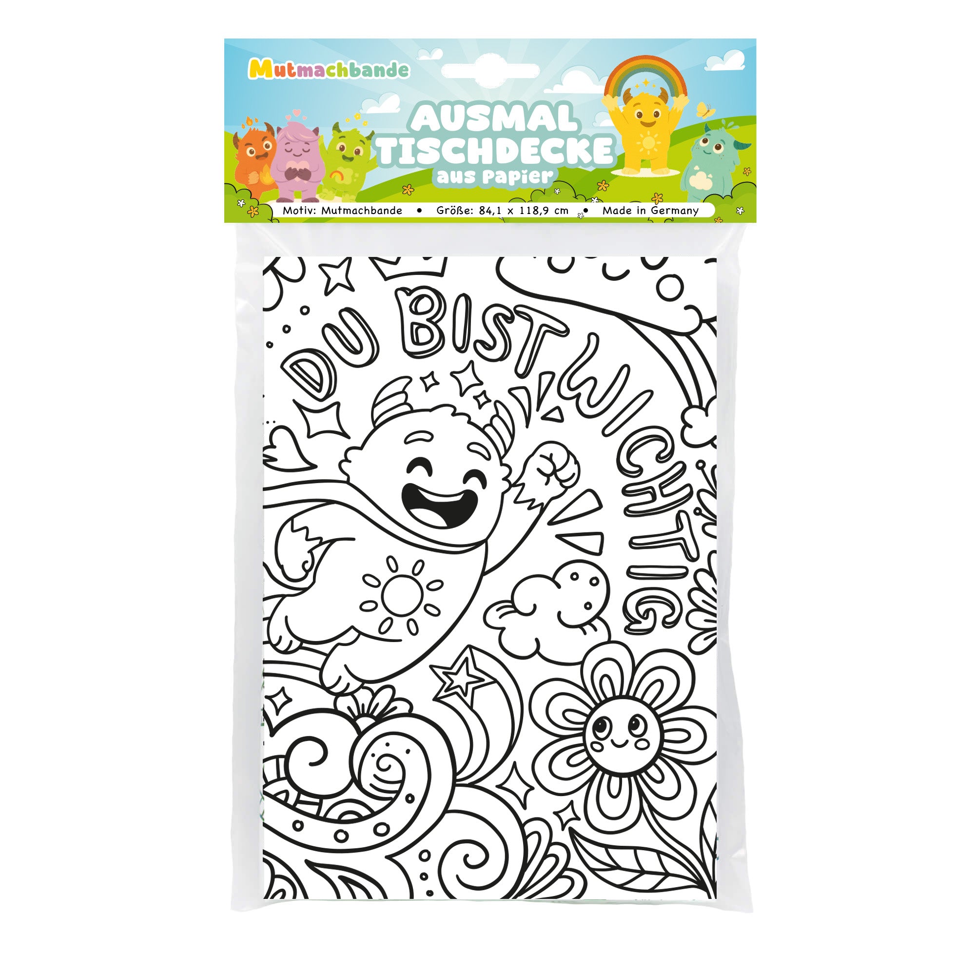 Mutmachbande Ausmal - Tischdecke aus Papier Jeka - malmichmunt.com