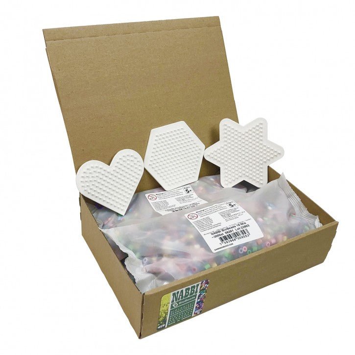 Nabbi Bio Bügelperlen Set Farben - Mix, 3x3000 Stück / 3 Platten Nabbi - malmichmunt.com