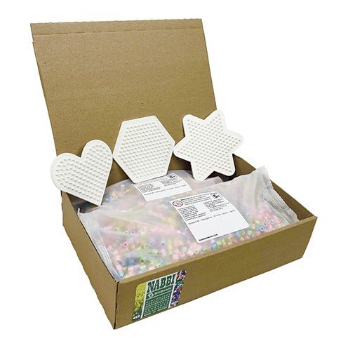 Nabbi Bio Bügelperlen Set Pastell - Mix, 3x3000 Stück / 3 Platten Nabbi - malmichmunt.com