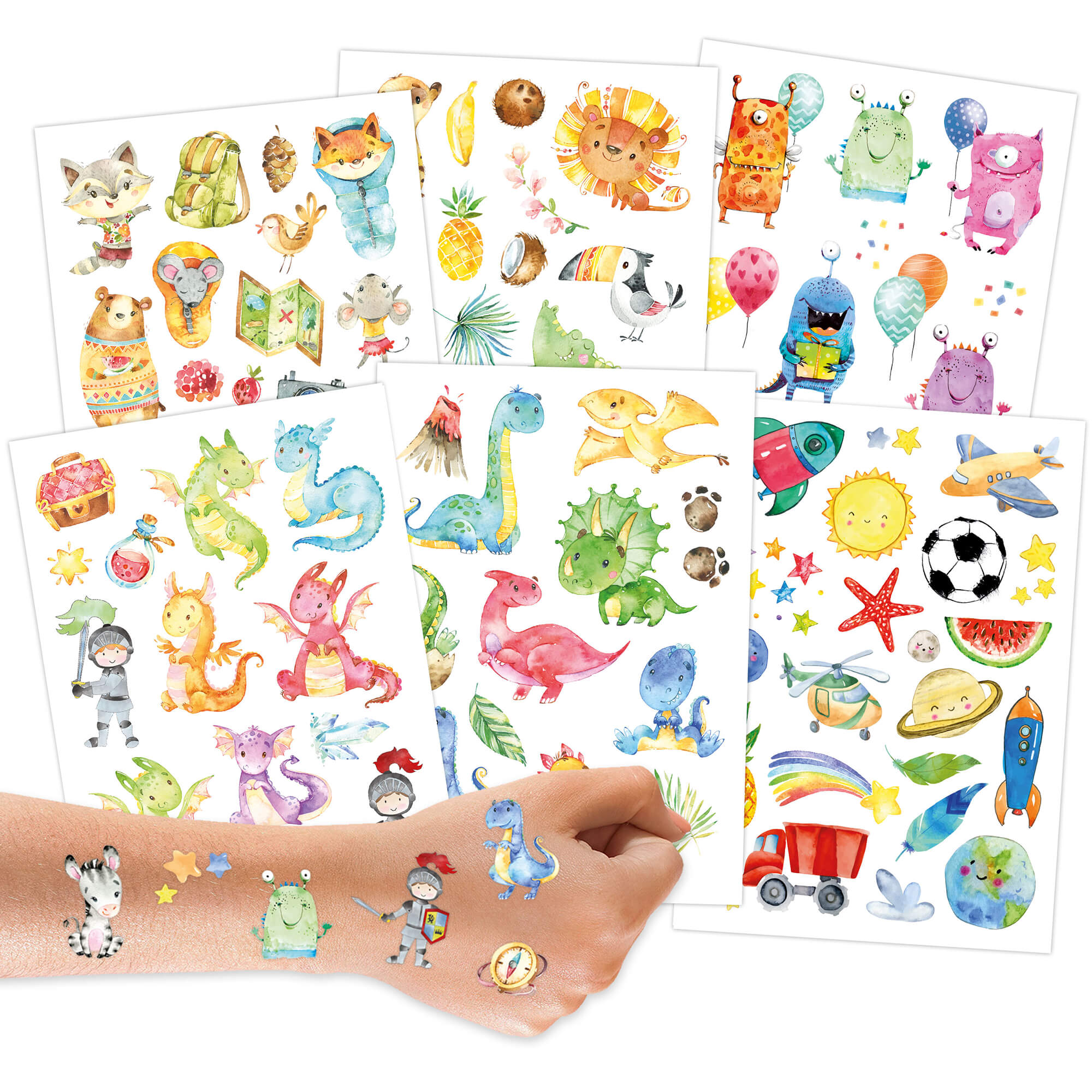Papierdrachen Kindertattoo - Dinos und Monster Papierdrachen - malmichmunt.com
