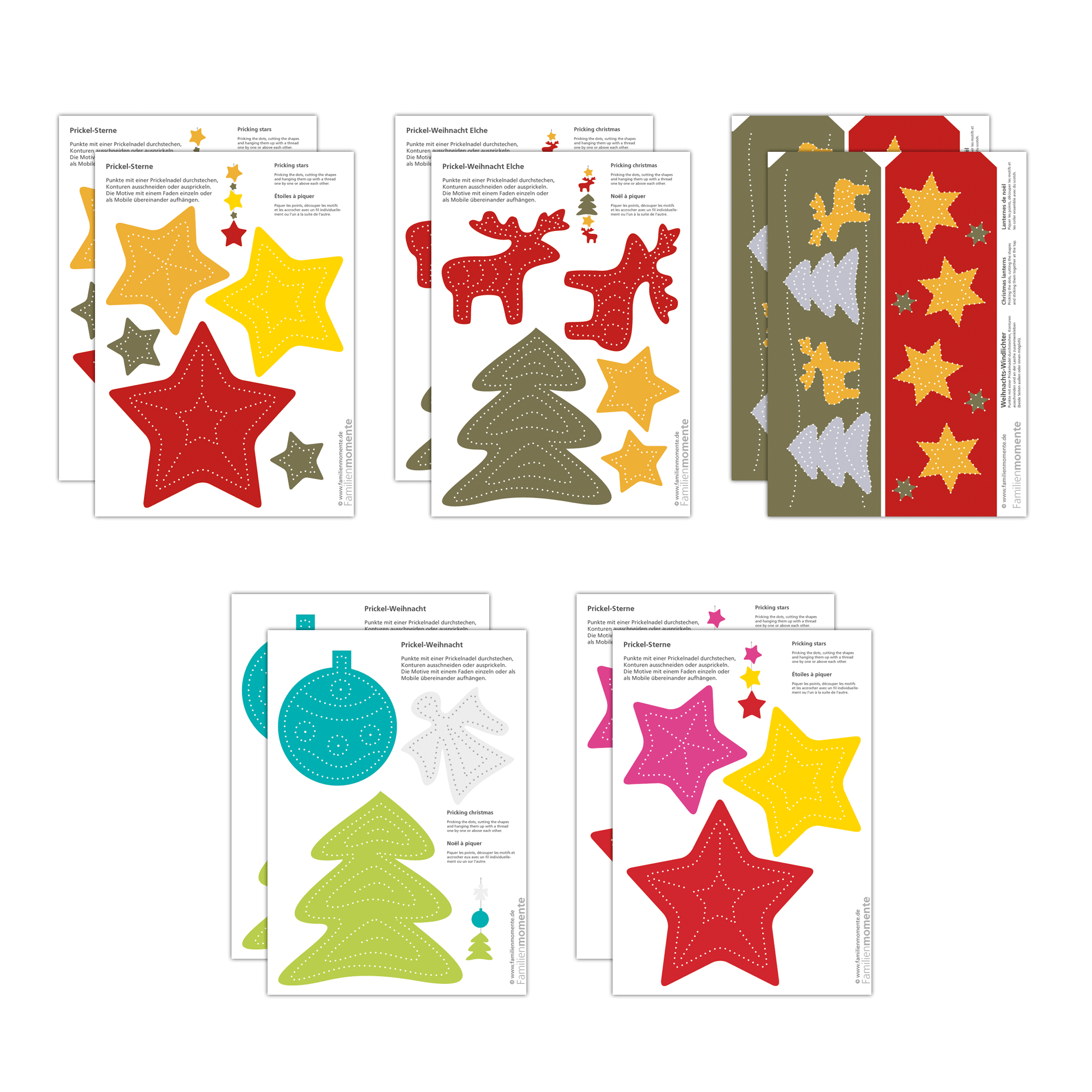 Prickeln für Kinder - 10 Prickelvorlagen Weihnachten Familienmomente - malmichmunt.com