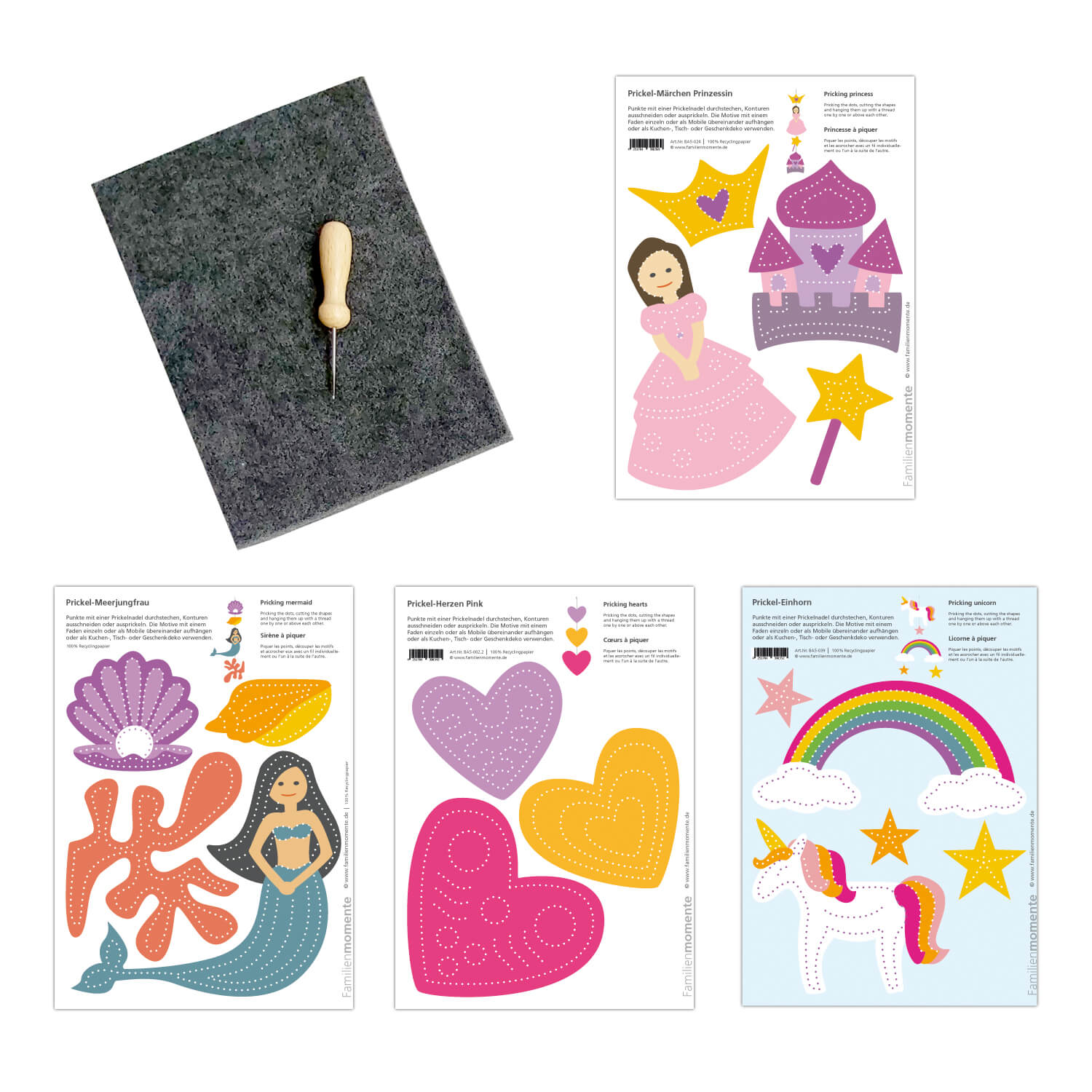 Prickeln für Kinder - Prickelset Fantasie Familienmomente - malmichmunt.com