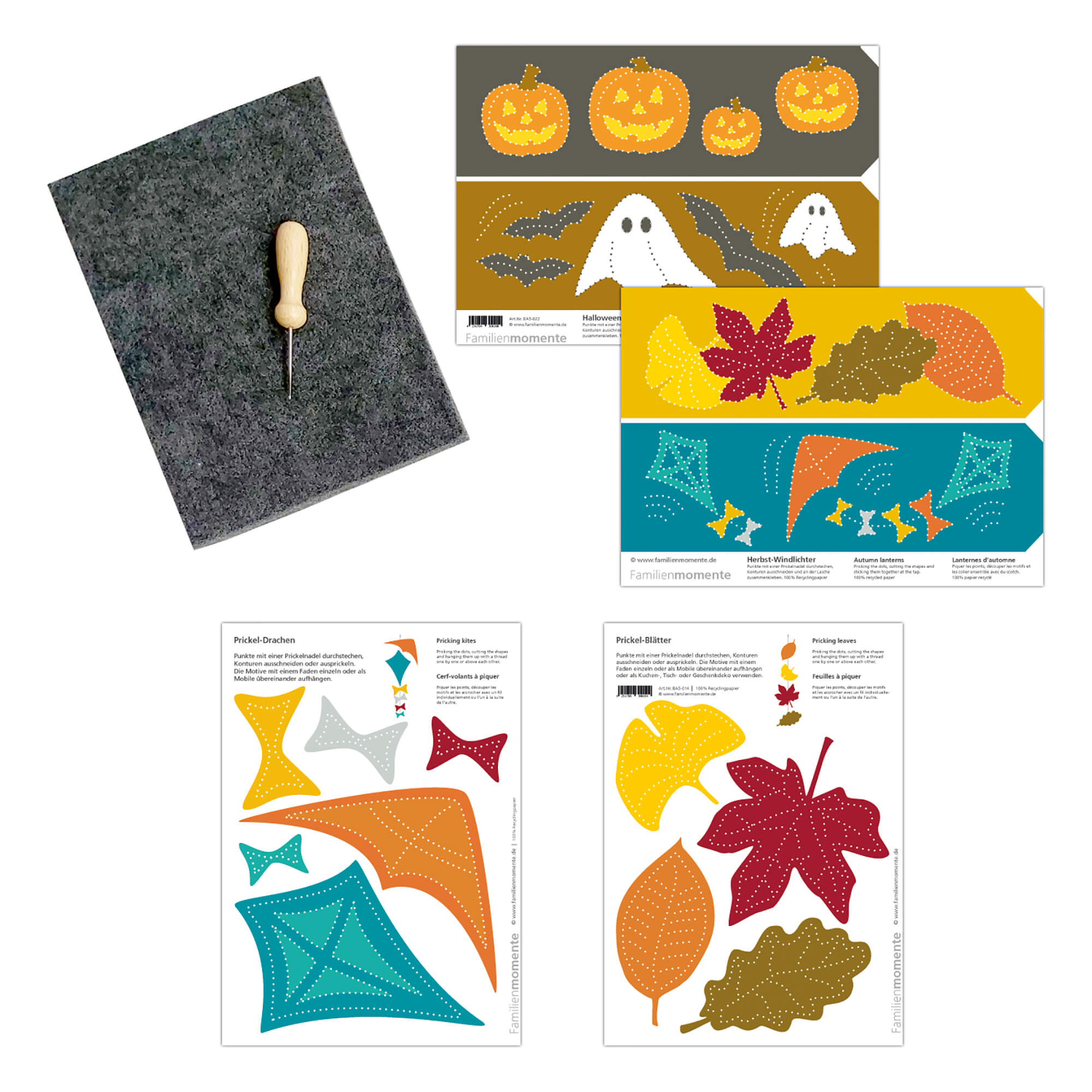 Prickeln für Kinder - Prickelset Herbst Familienmomente - malmichmunt.com