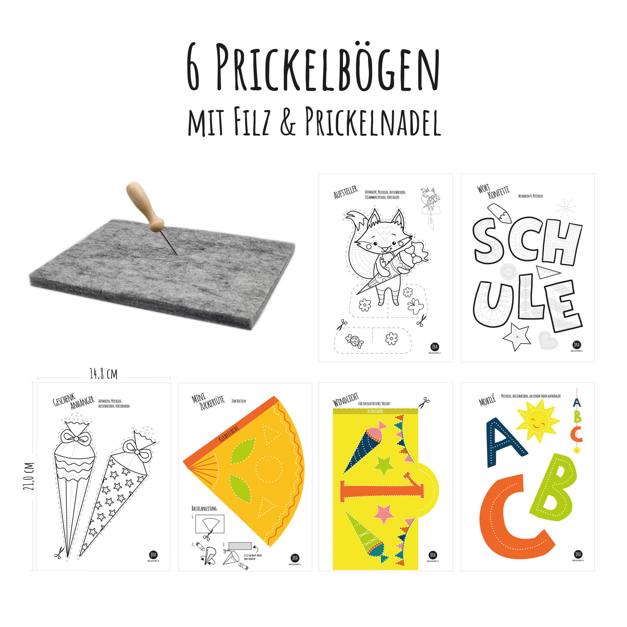 Prickeln Schulanfang - Prickelset Jeka - malmichmunt.com