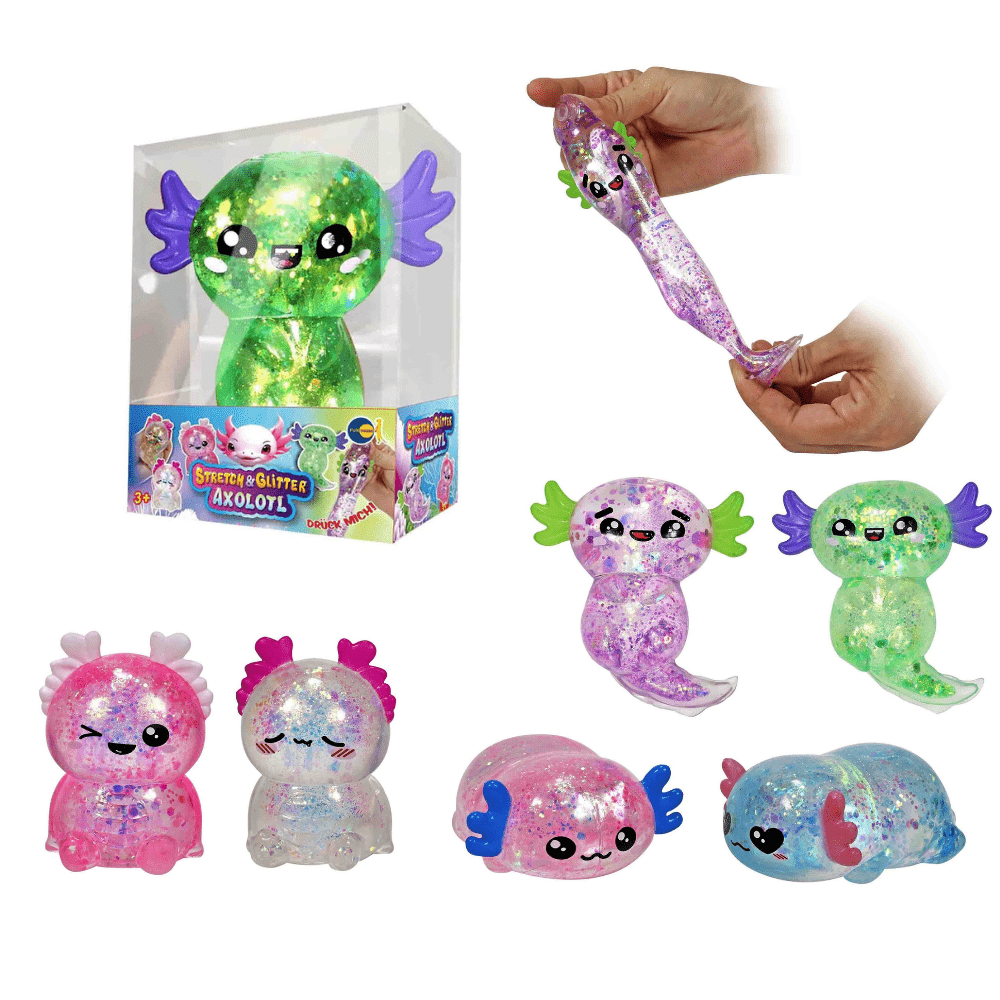 Strechty Glitzer Axolotl Funtrading - malmichmunt.com