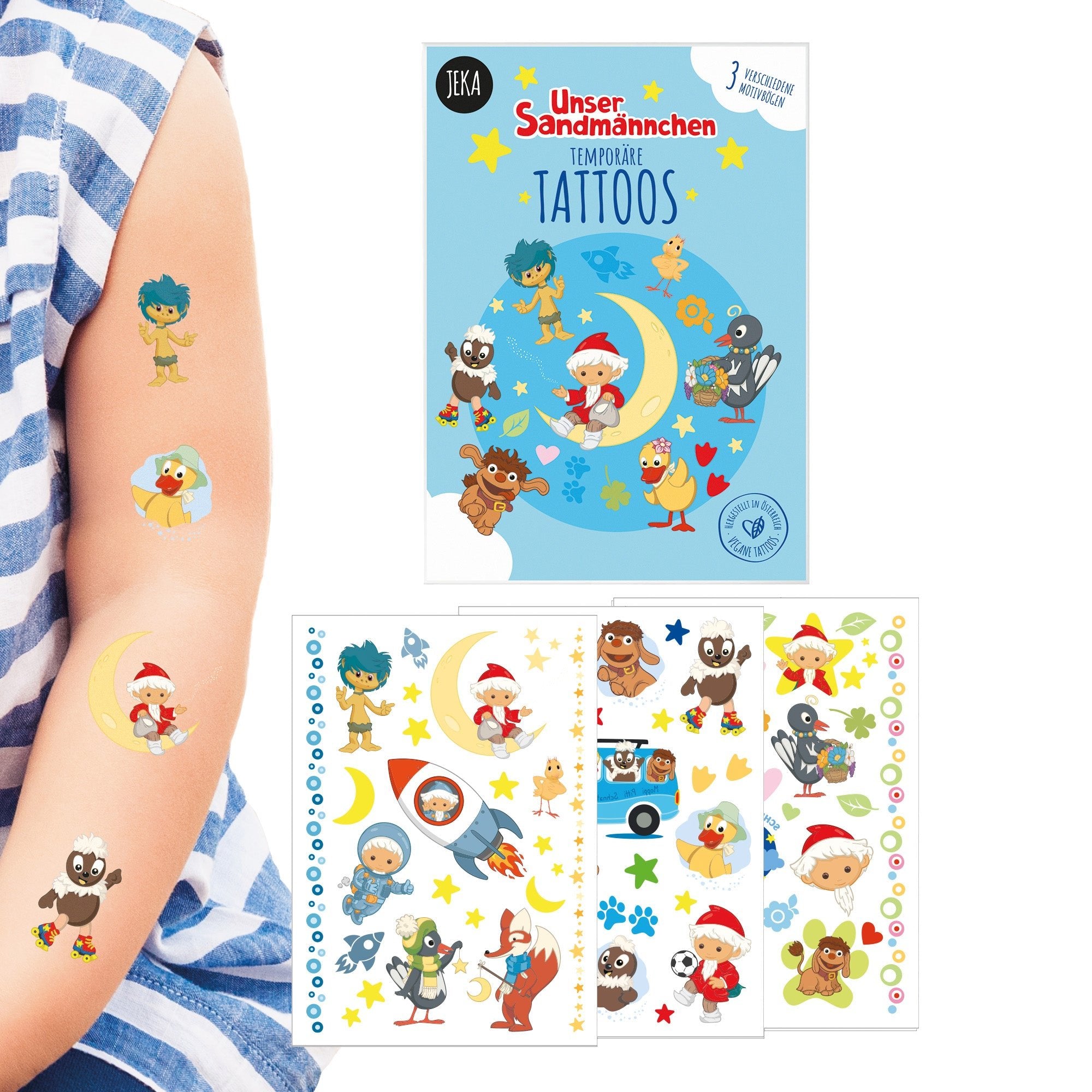 Unser Sandmännchen - Kindertattoos mit 3 Bögen Jeka - malmichmunt.com