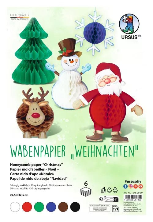 URSUS - Wabenpapier Weihnachten Bastelset Ursus - malmichmunt.com