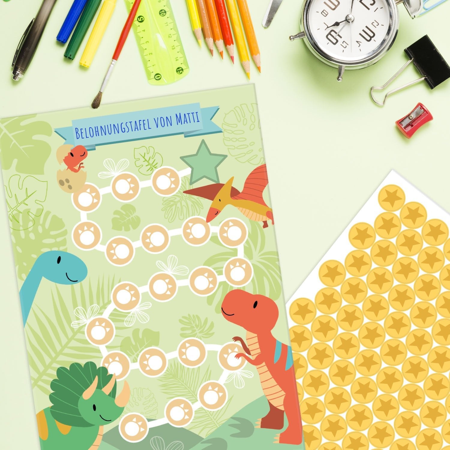 10 Belohnungstafeln für Kinder - Motiv Dino Jeka - malmichmunt.com