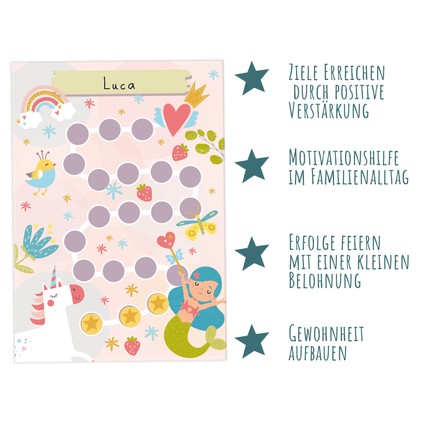 10 Belohnungstafeln für Kinder - Motiv Fantasie Jeka - malmichmunt.com