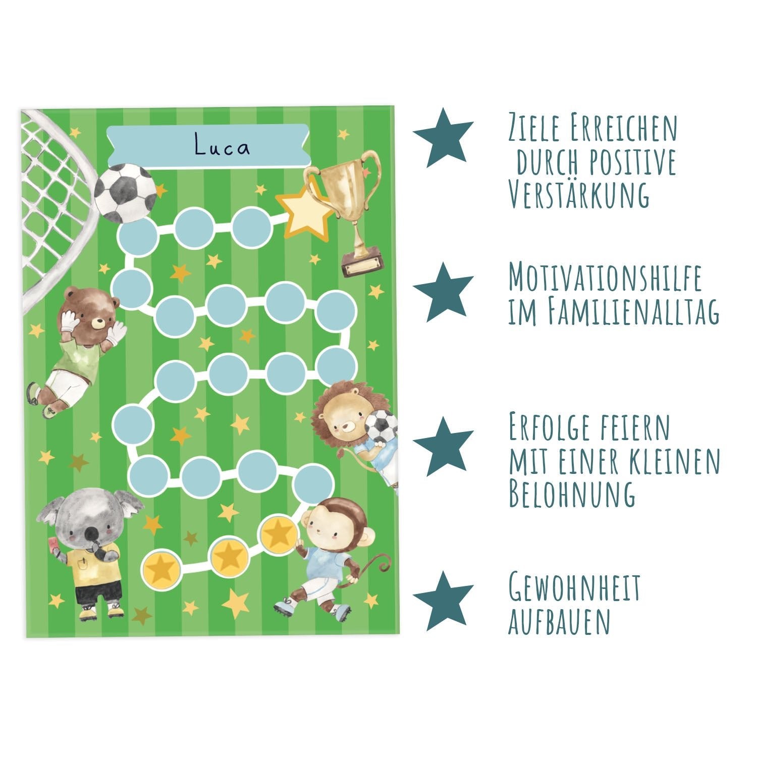10 Belohnungstafeln für Kinder - Motiv Fußball Jeka - malmichmunt.com