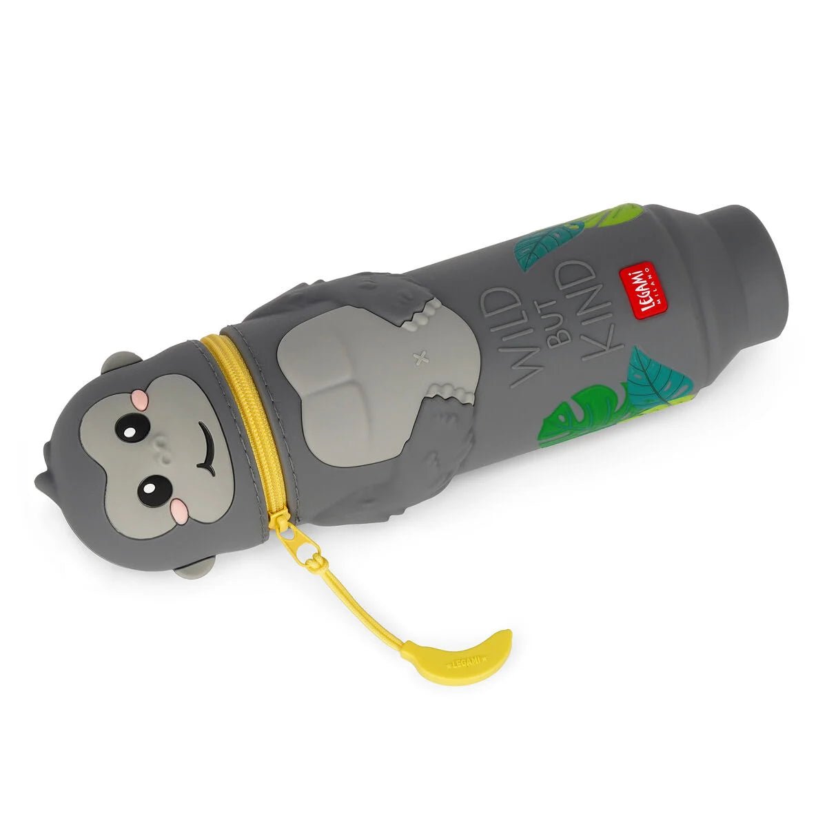 2-in-1-Federmäppchen aus Silikon Gorilla „Wild but Kind“ - Kawaii Legami - malmichmunt.com