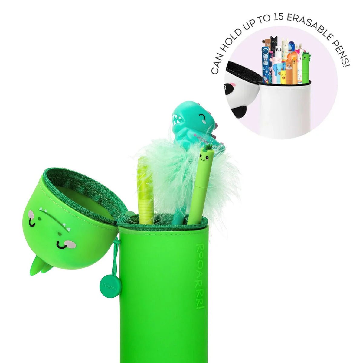 2 - in - 1 - Federmäppchen aus Silikon - Dino Legami - malmichmunt.com