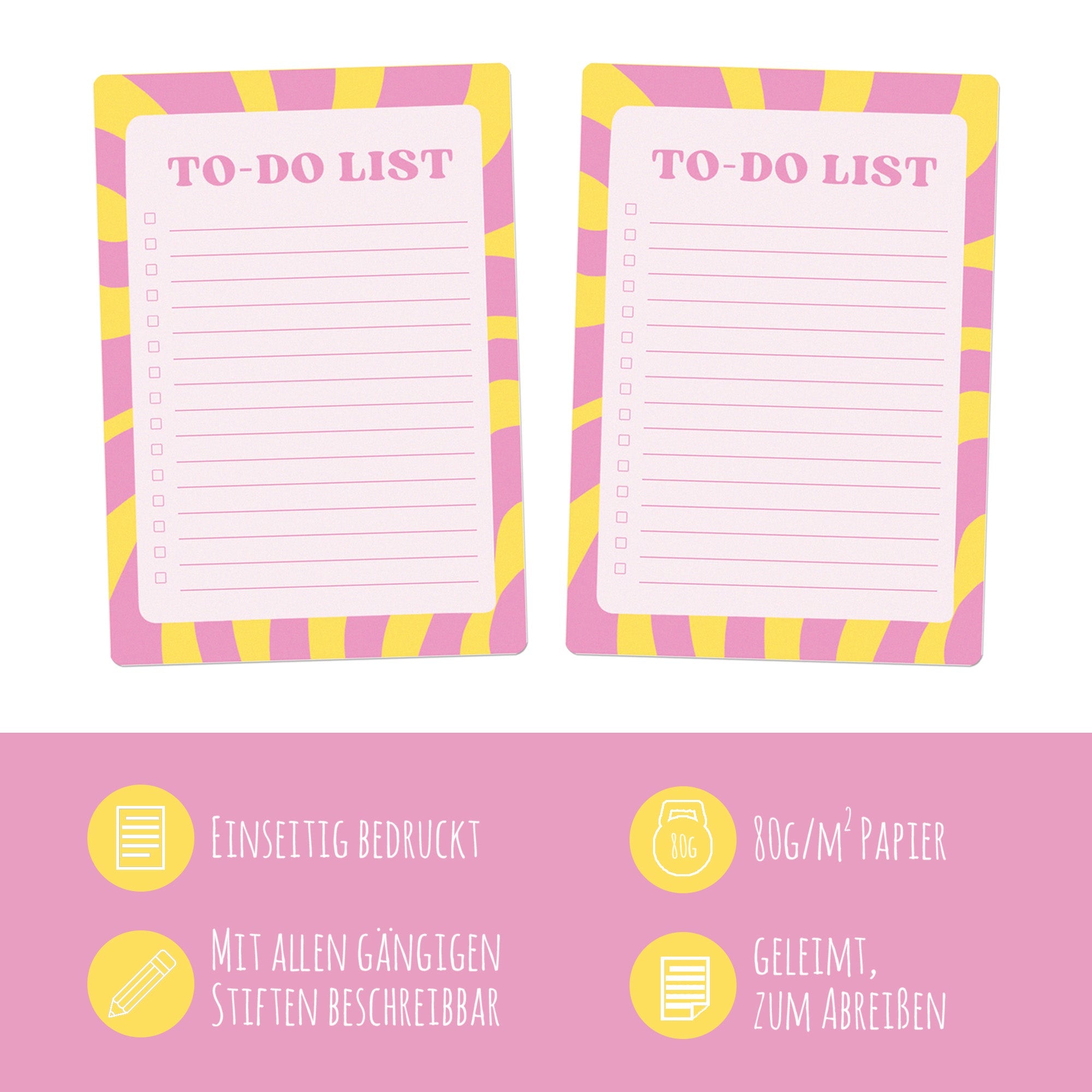2 Notizblöcke To - Do List - Pink Jeka - malmichmunt.com