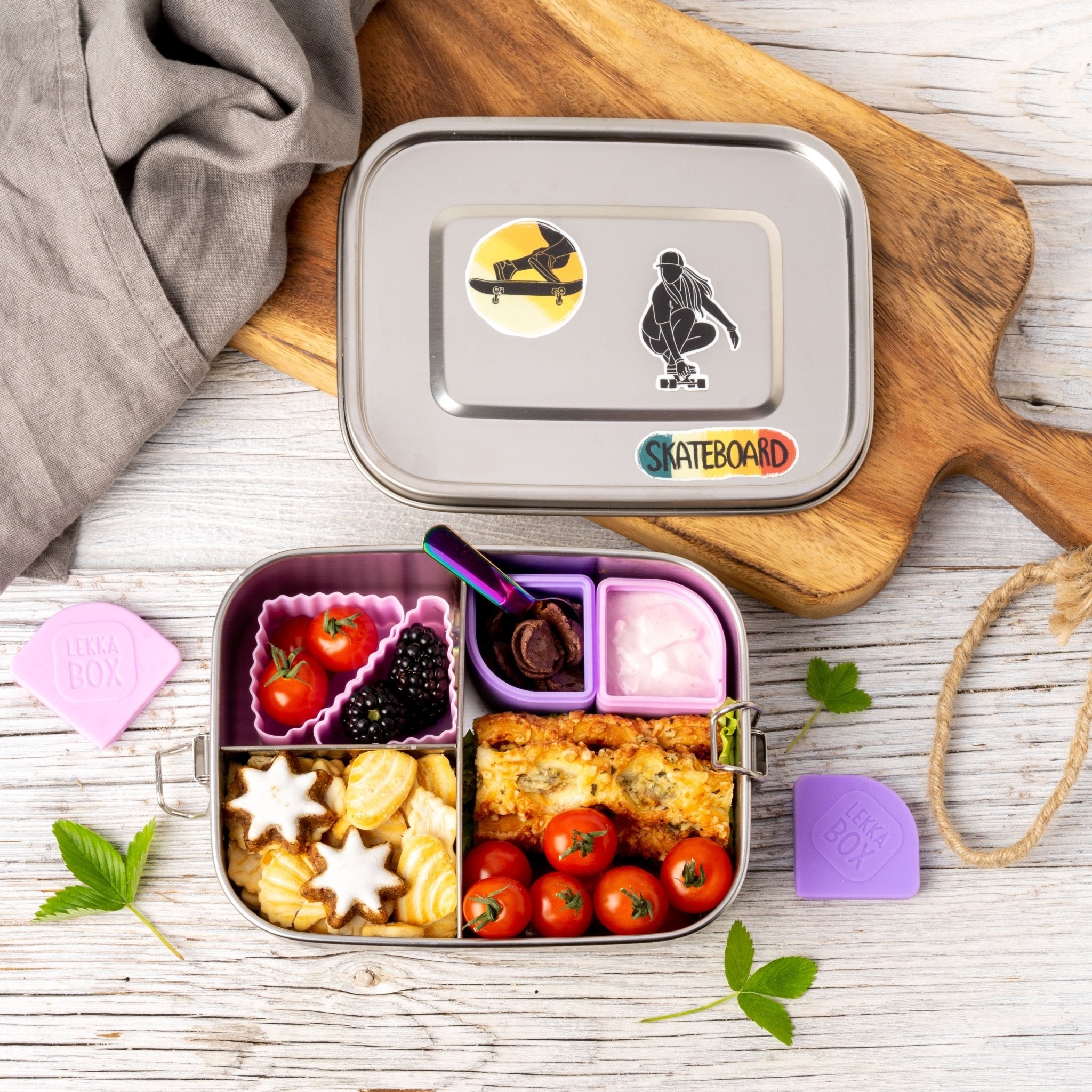2er Set Lekkabox Silikondose - Lavender Lekkabox - malmichmunt.com