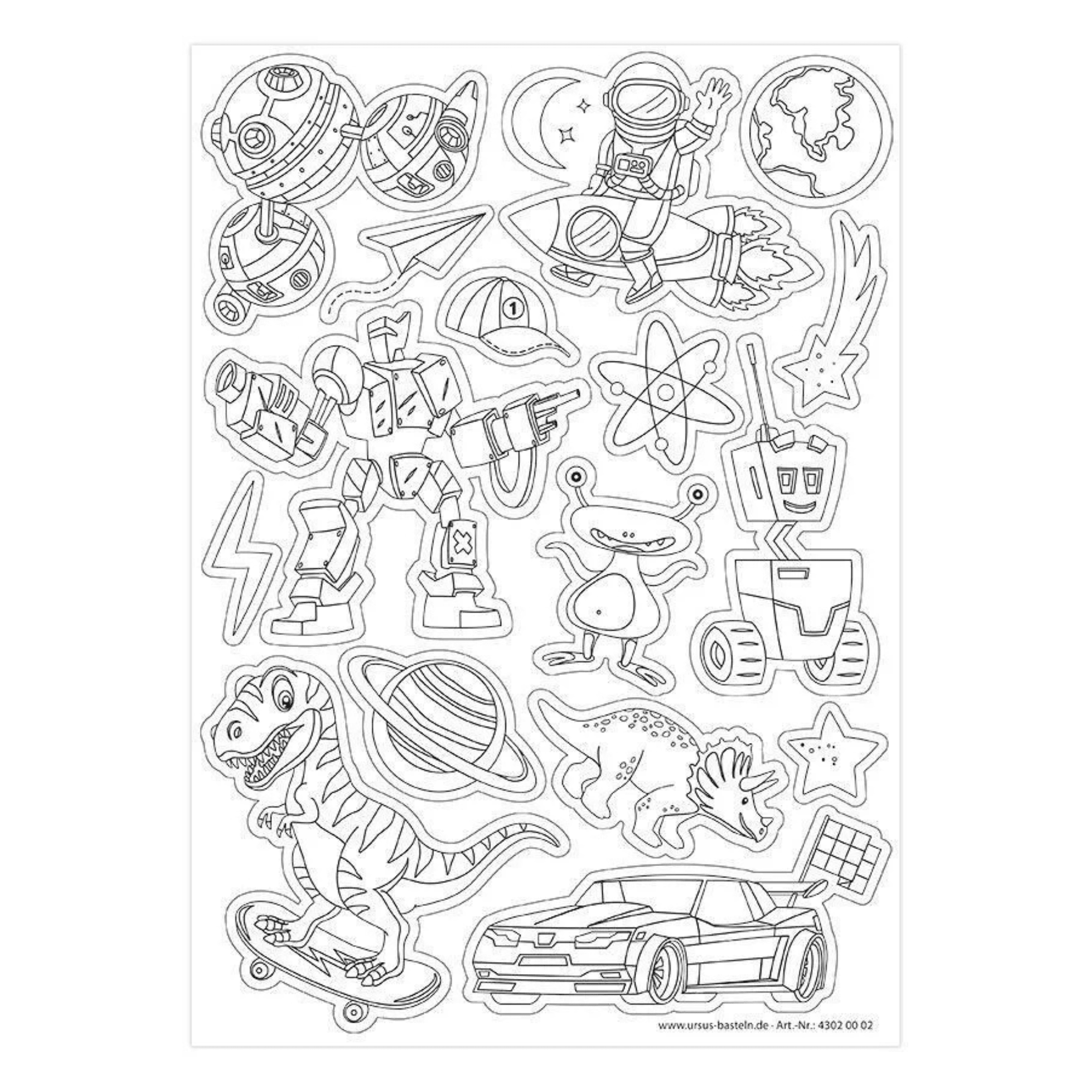 30 Magnete zum Ausmalen - Adventure Ursus - malmichmunt.com