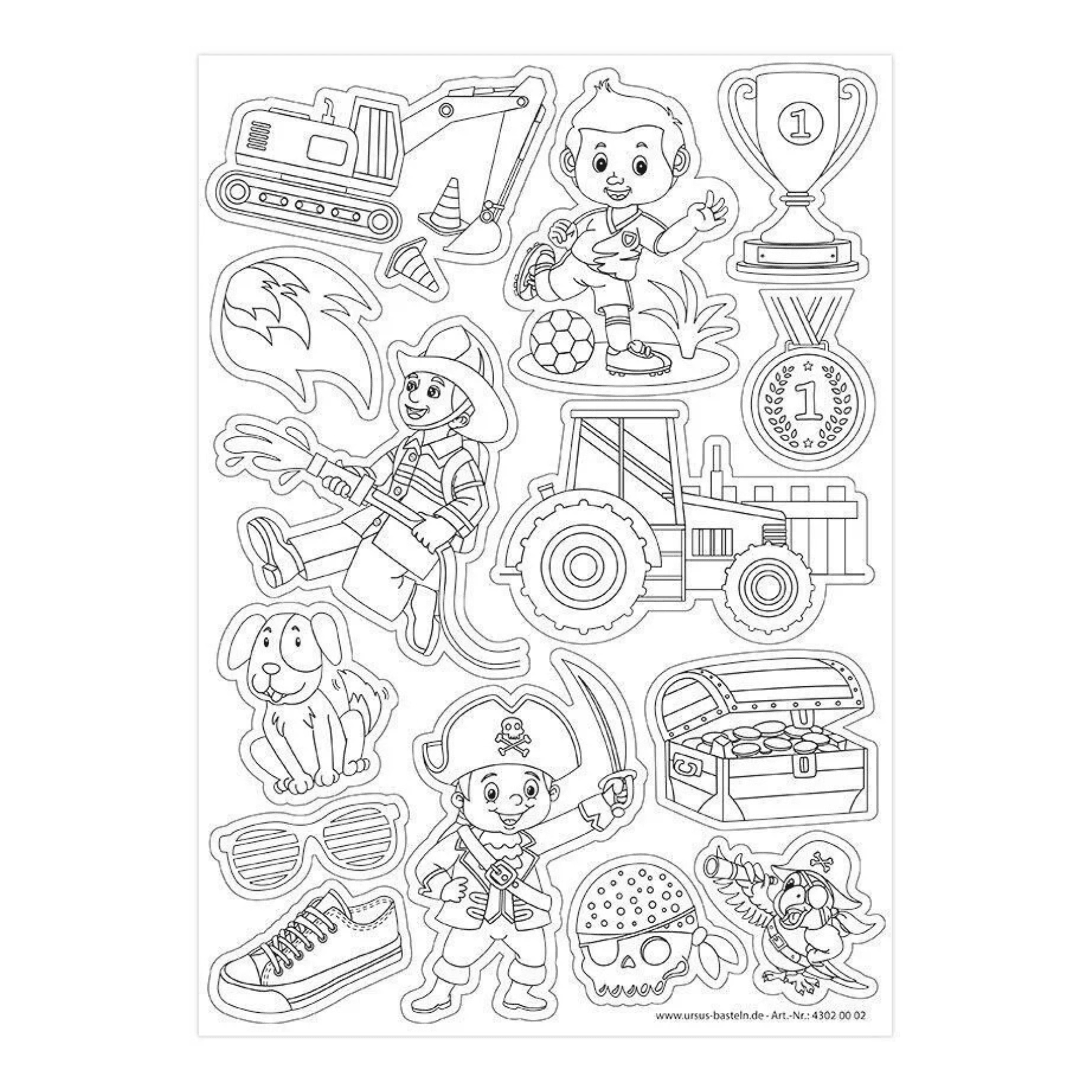 30 Magnete zum Ausmalen - Adventure Ursus - malmichmunt.com