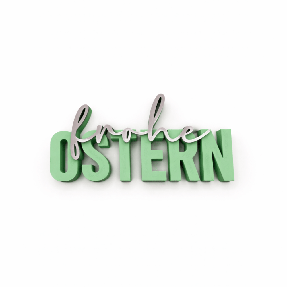 3D Drucker Schriftzug „Frohe Ostern" Mint - Grau Jeka - malmichmunt.com
