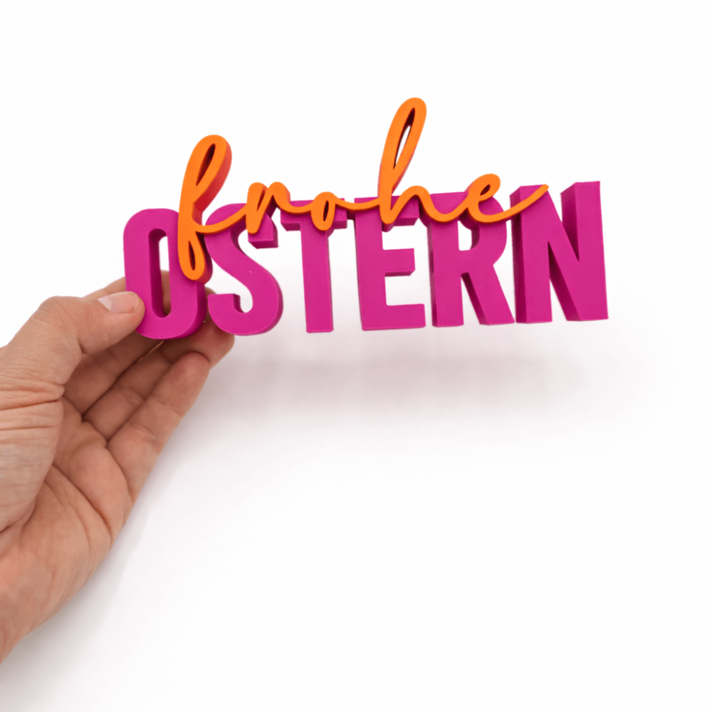 3D Drucker Schriftzug „Frohe Ostern" Pink - Orange Jeka - malmichmunt.com