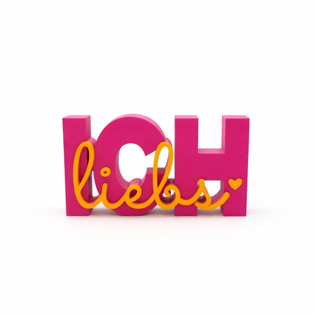 3D Drucker Schriftzug „Ich liebs“ – Pink - Orange Jeka - malmichmunt.com