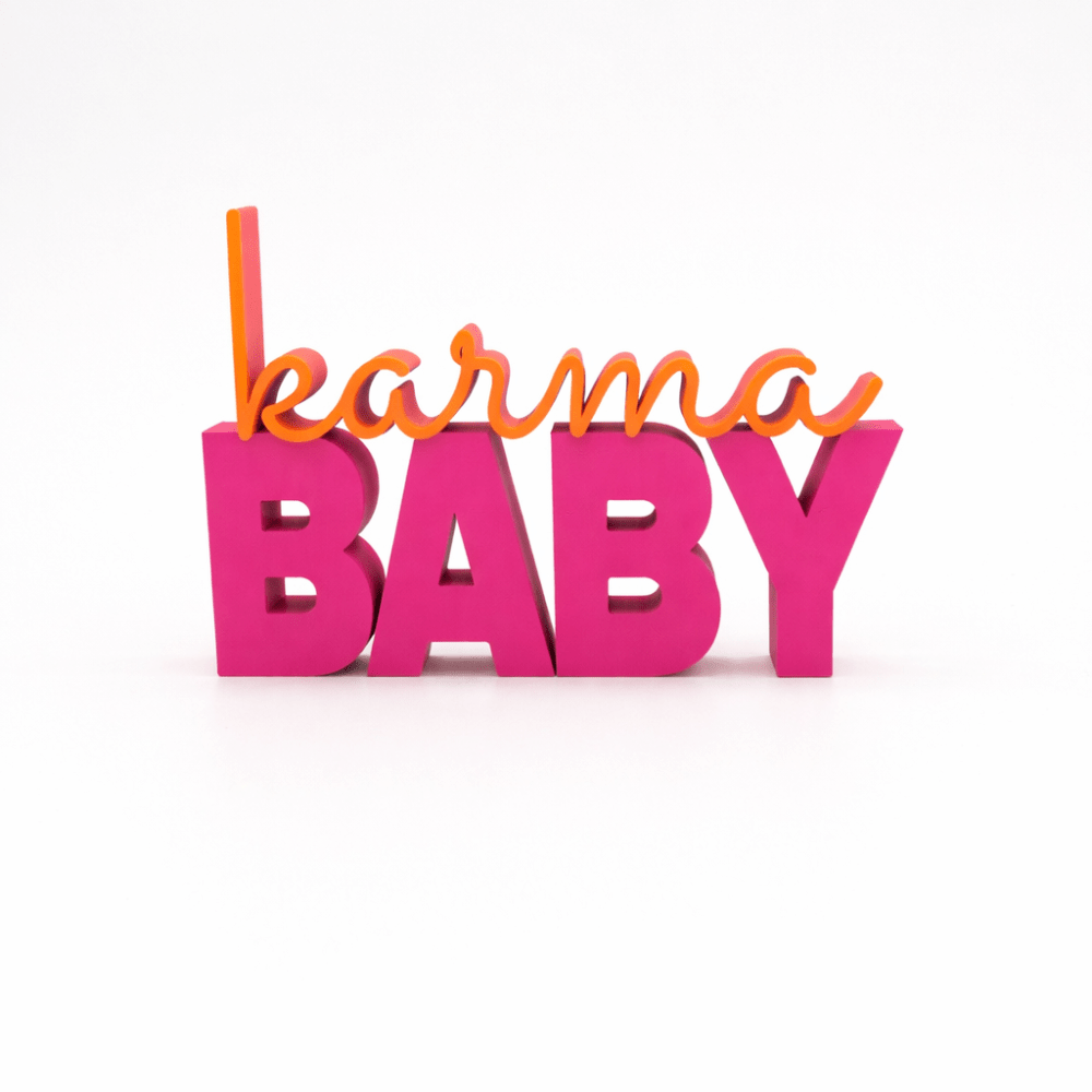 3D Drucker Schriftzug „Karma Baby“ – Pink - Orange Jeka - malmichmunt.com