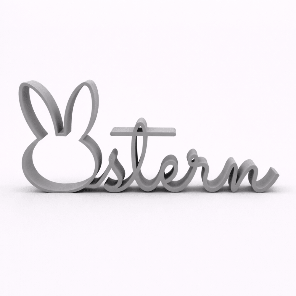 3D - Drucker Schriftzug „Ostern“ – grau Jeka - malmichmunt.com